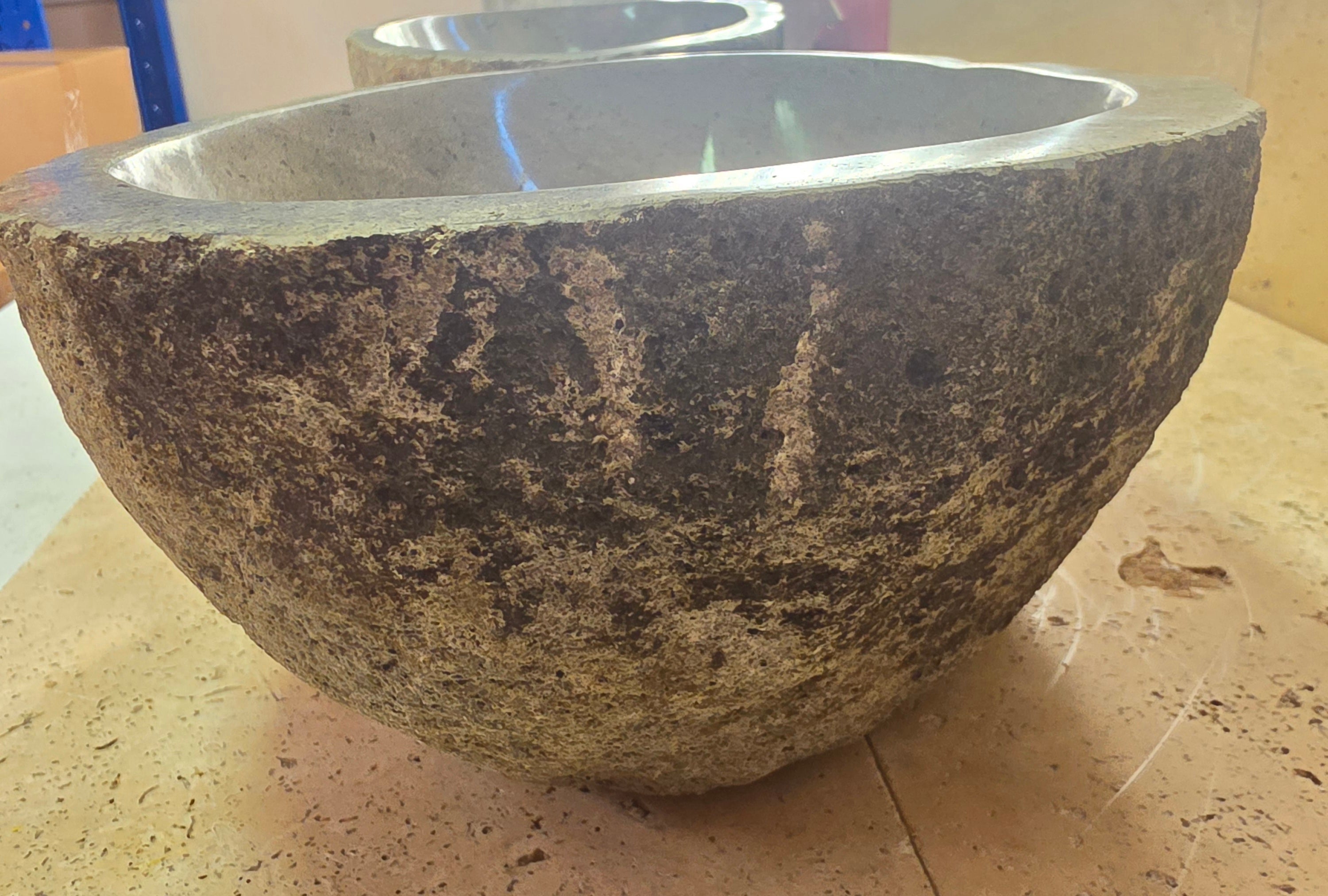 Handmade Natural Oval River Stone  Bathroom Basin TWIN SETS A & B RM 25072050
