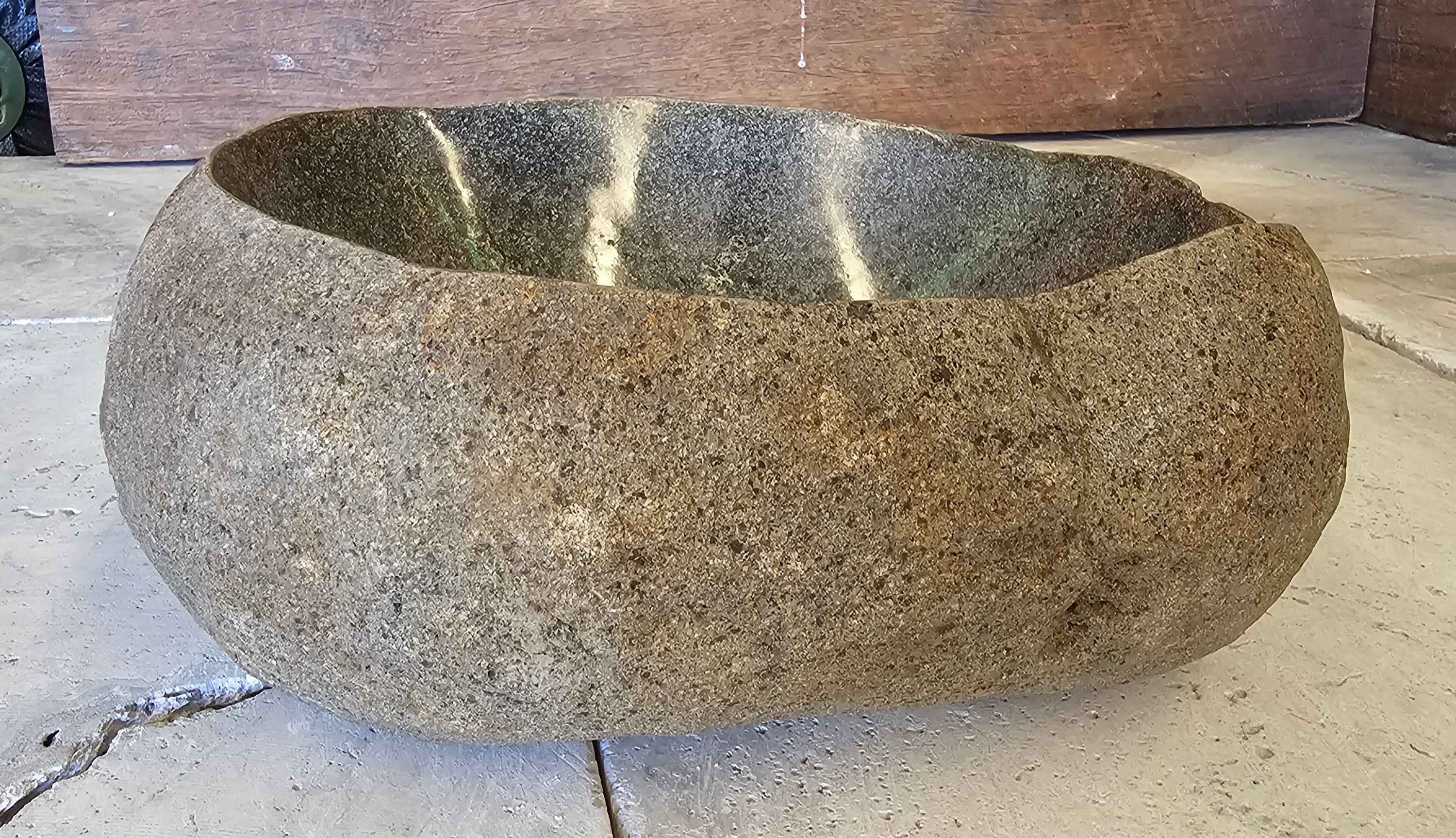 Handmade Natural Oval River Stone  Bathroom Basin  RVS 2409044