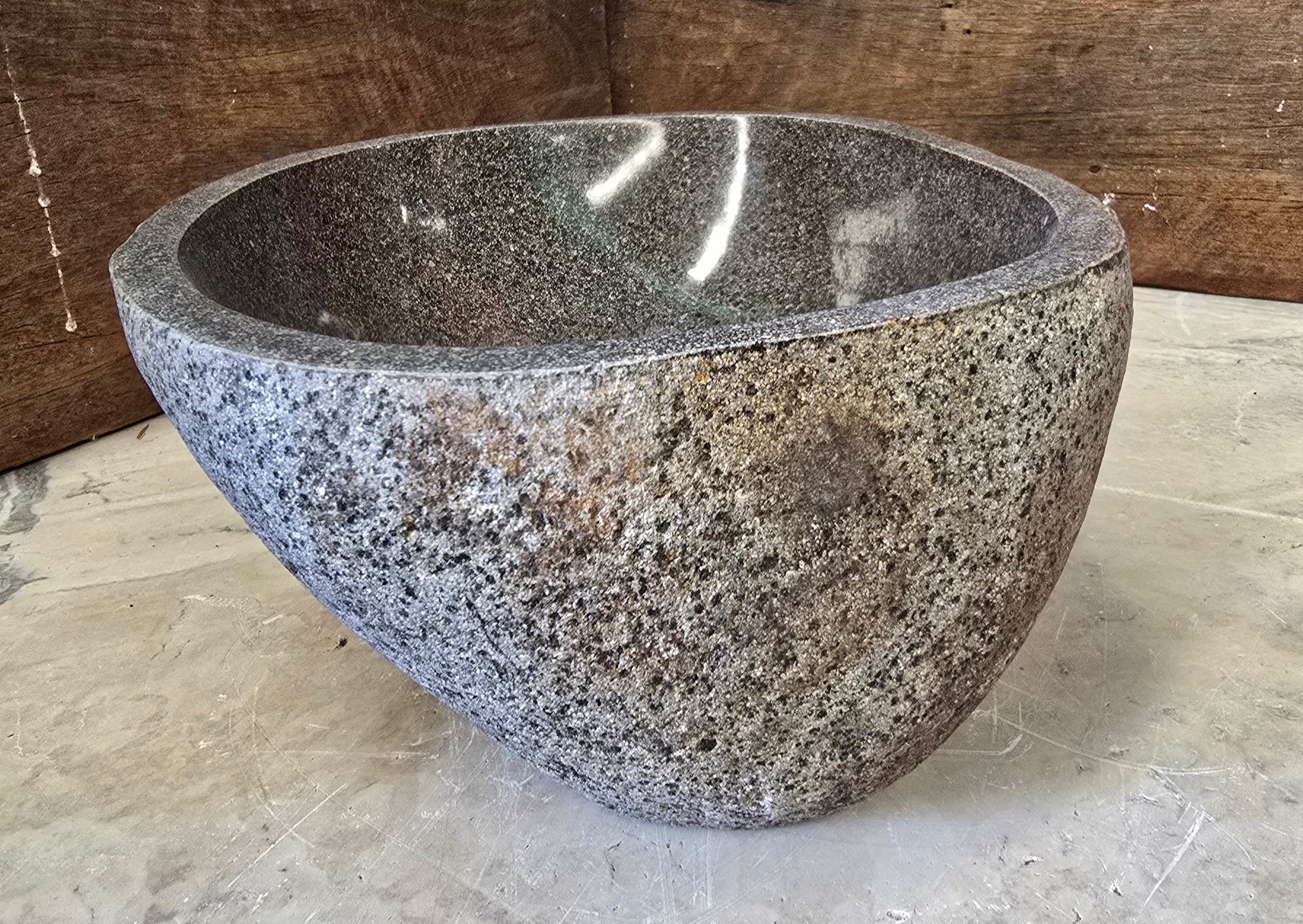 Handmade Natural Oval River Stone  Bathroom Basin  RS 2409078