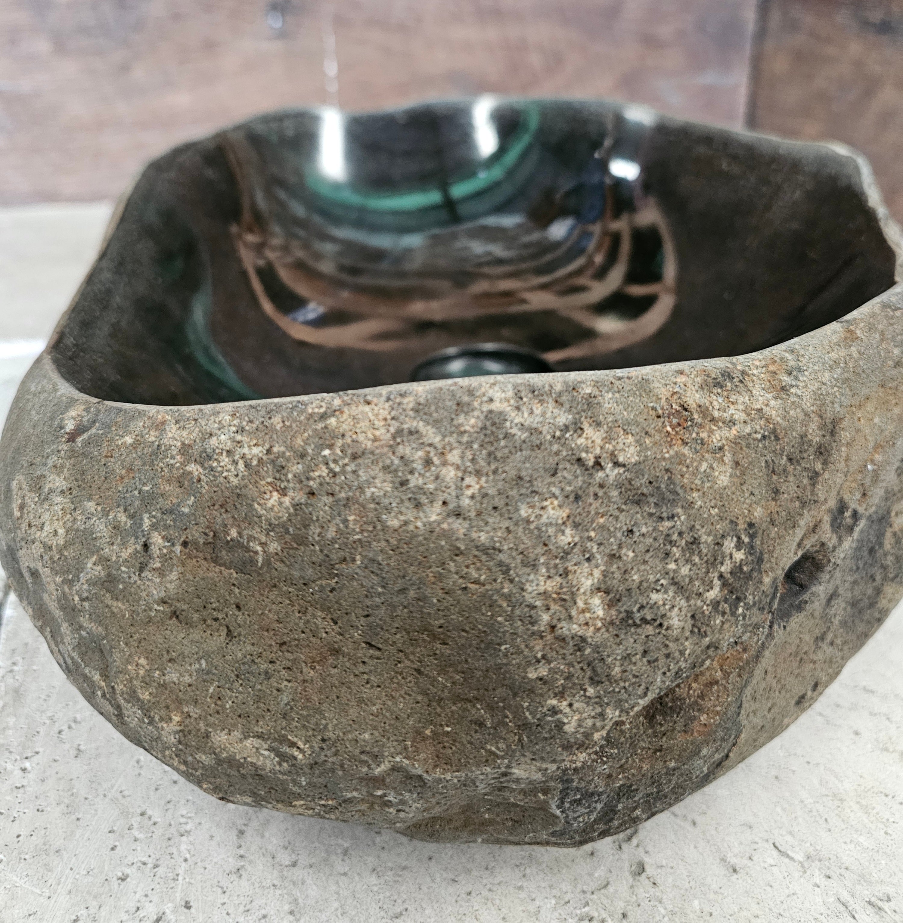 Handmade Natural Oval River Stone  Bathroom Basin  RM 2409013