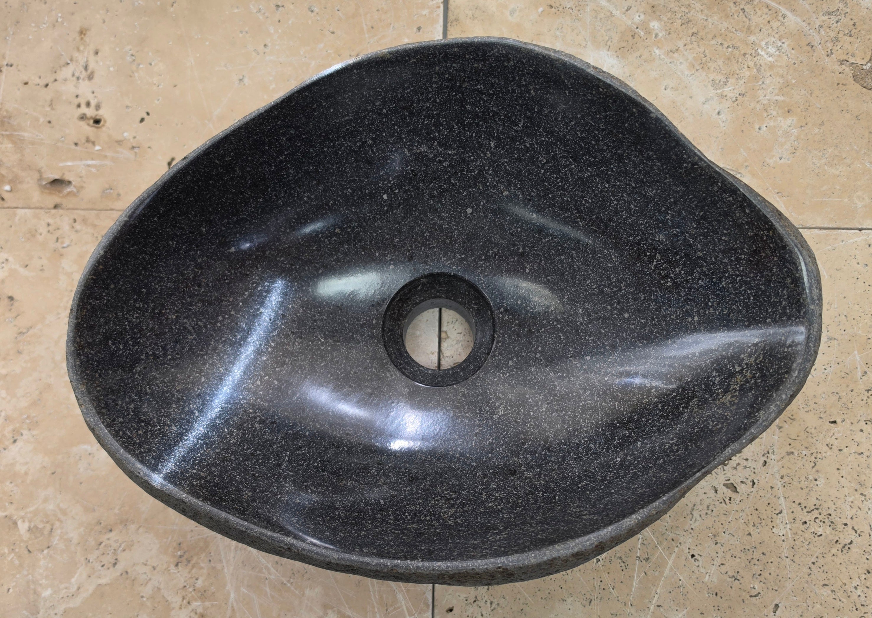 Handmade Natural Oval River Stone  Bathroom Basin  RVS 2409018