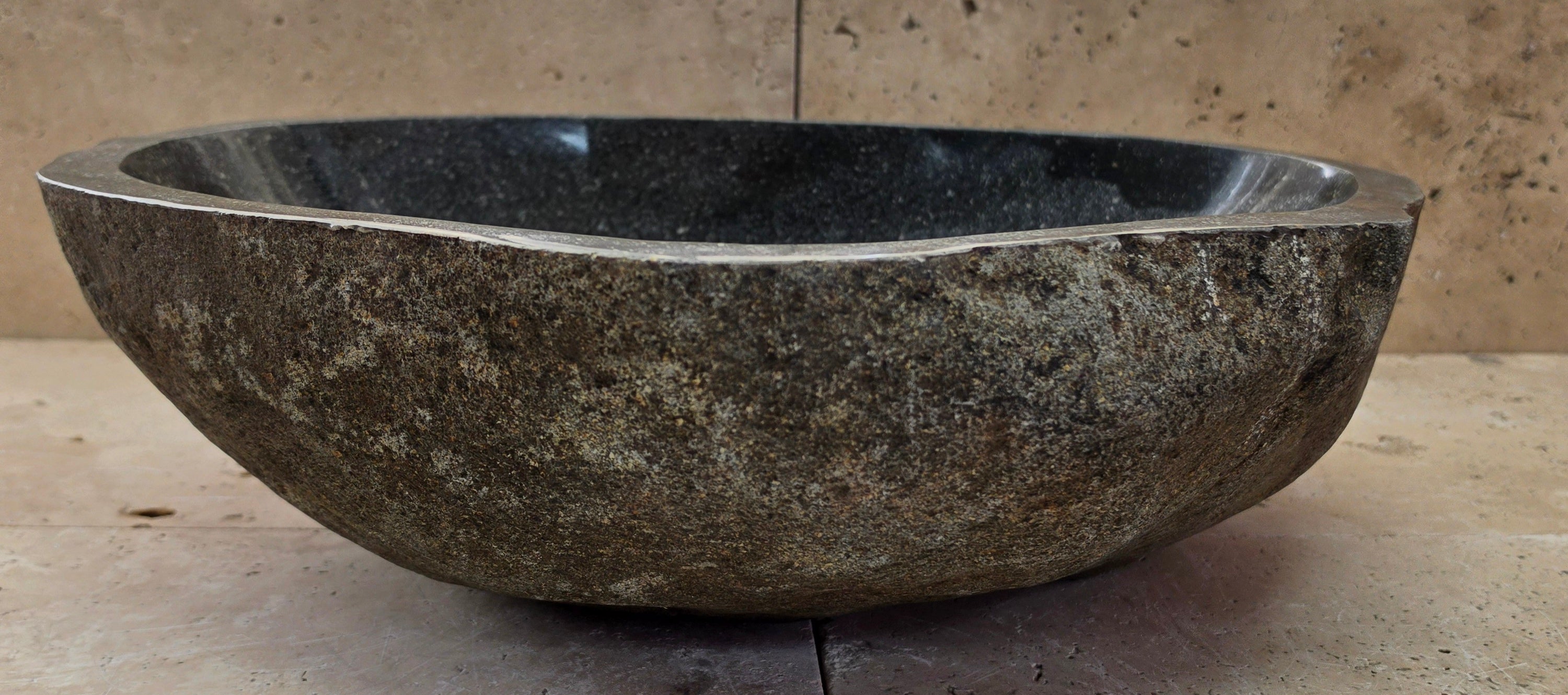 Handmade Natural Oval River Stone  Bathroom Basin  RM 25072031