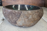 Handmade Natural Oval River Stone  Bathroom Basin  RS 24090113