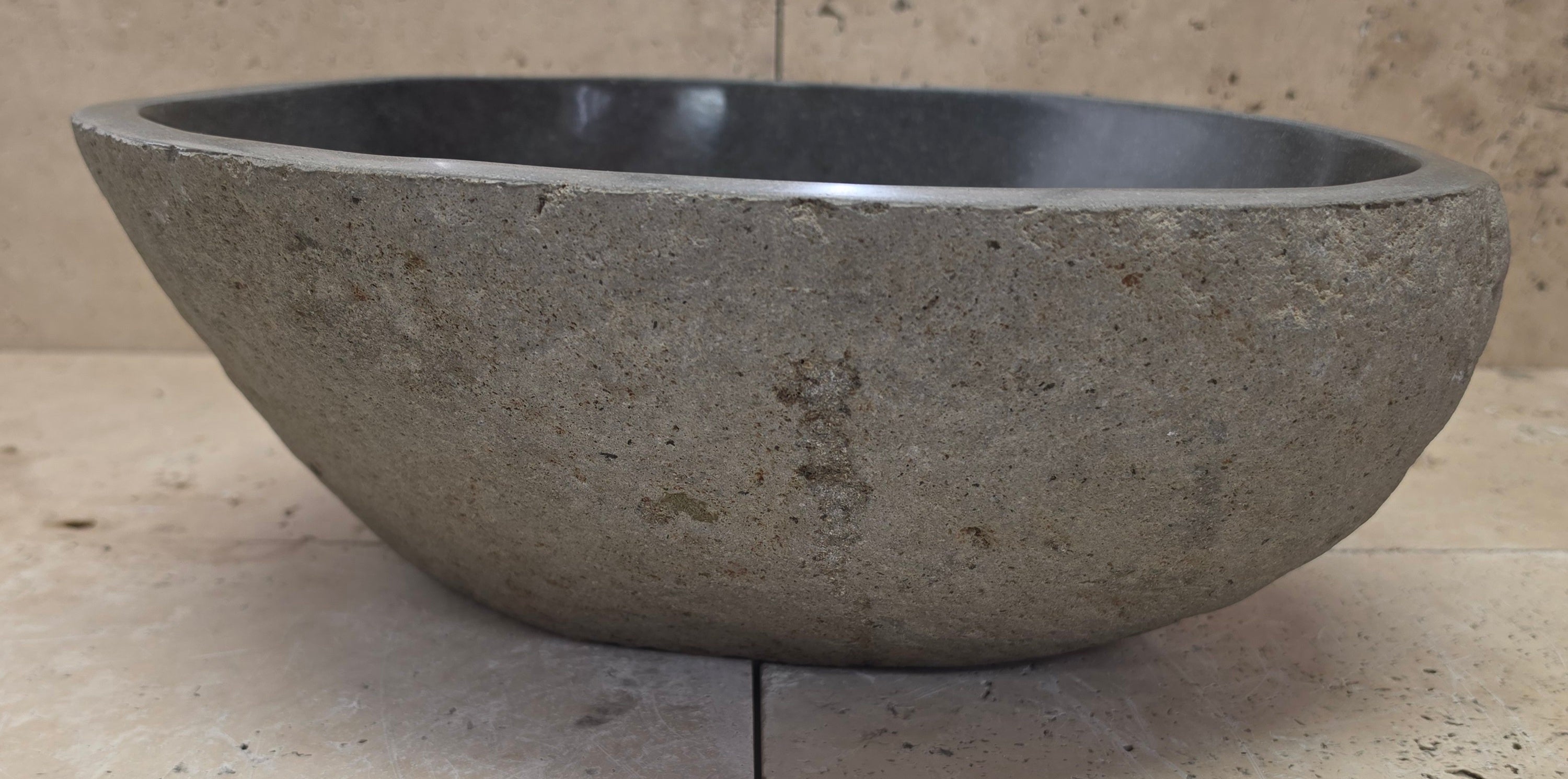 Handmade Natural Oval River Stone  Bathroom Basin  RM 2409110