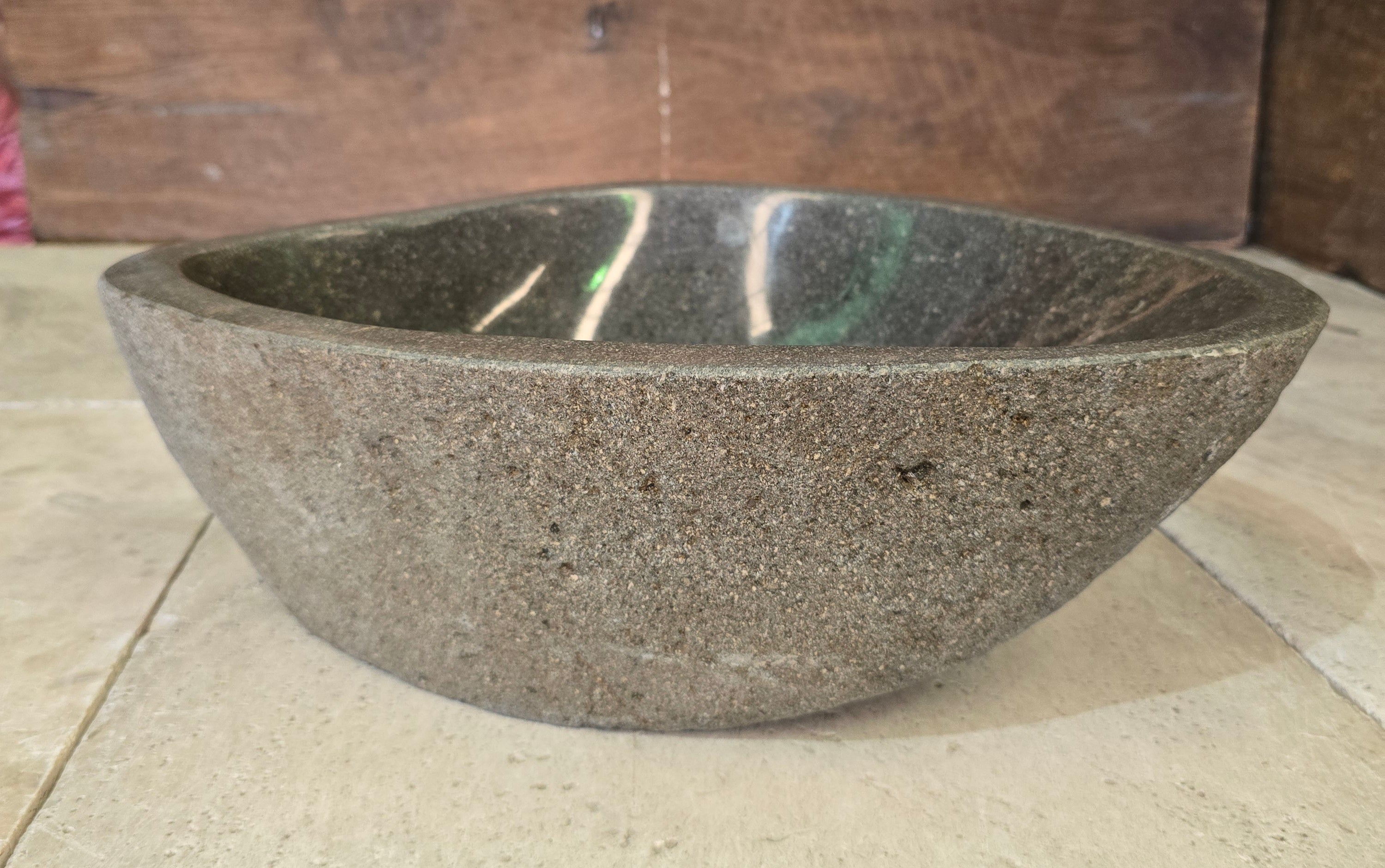 Handmade Natural Oval River Stone  Bathroom Basin  RS 2409015