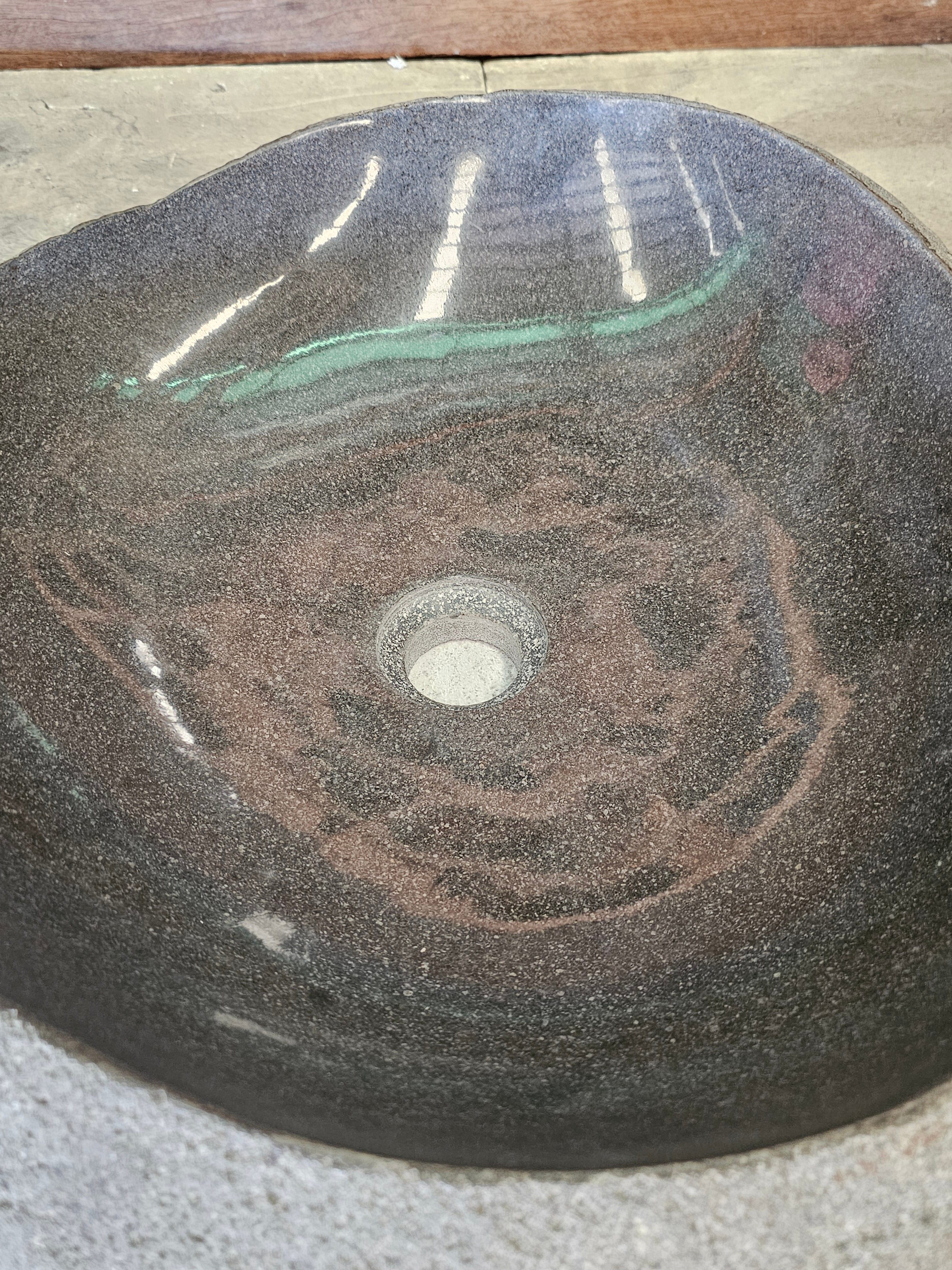 Handmade Natural Oval River Stone  Bathroom Basin  RVL 240901