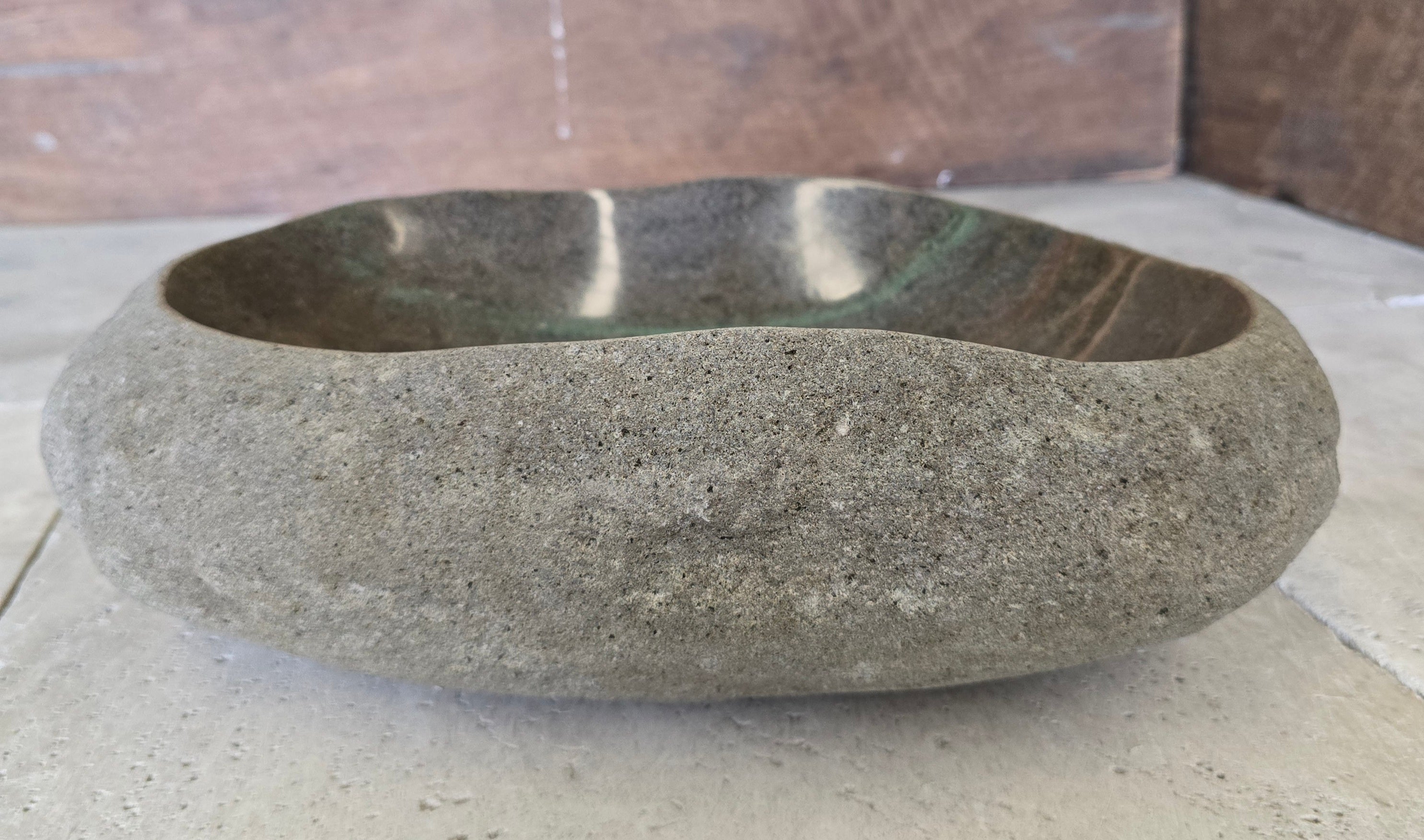 Handmade Natural Oval River Stone  Bathroom Basin  RVS 2409045