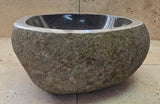 Handmade Natural Oval River Stone  Bathroom Basin  RS 2409136