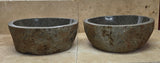 Handmade Natural Oval River Stone  Bathroom Basin TWIN SETS A & B RS 25072018
