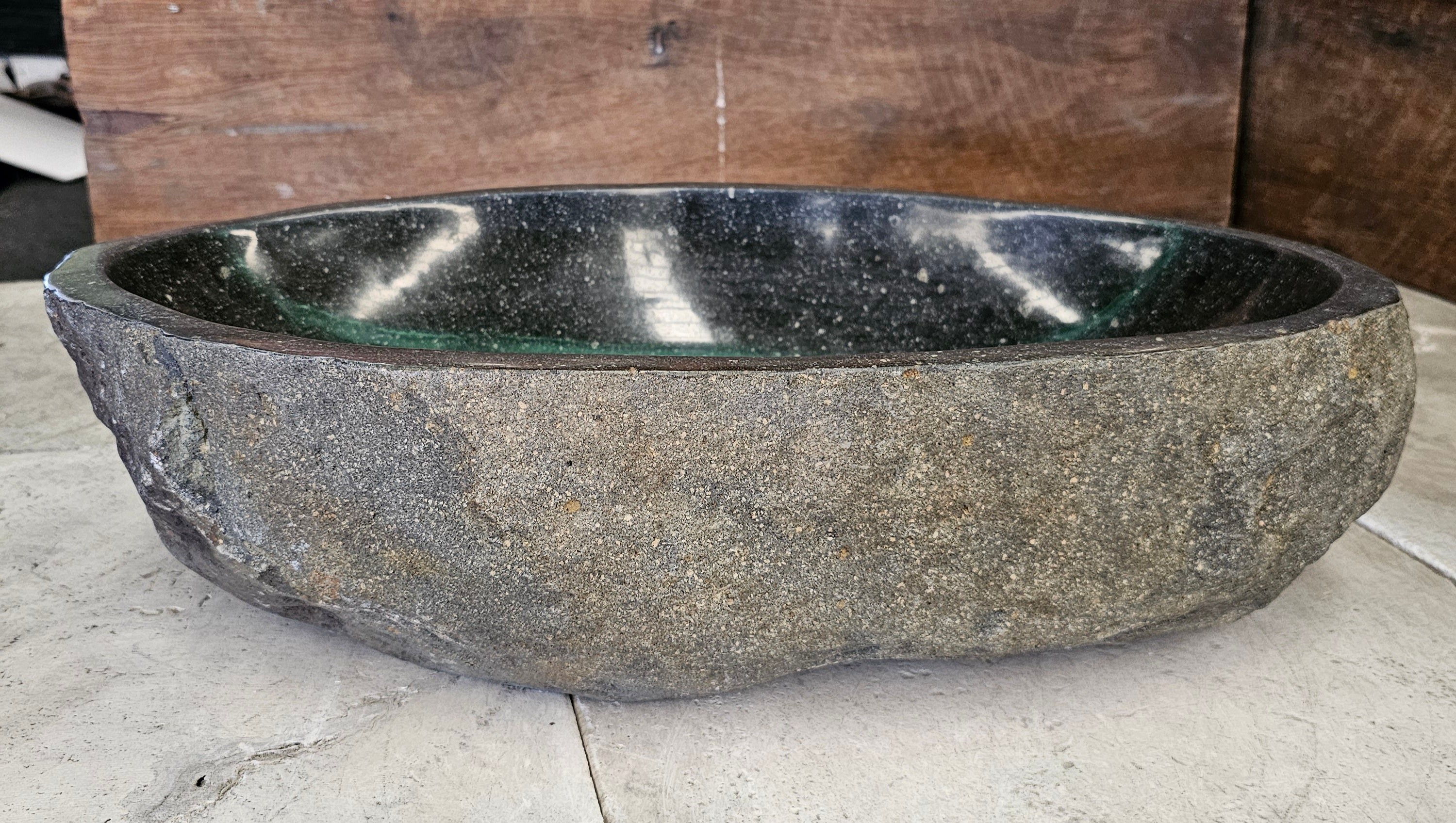 Handmade Natural Oval River Stone  Bathroom Basin  RL 240902