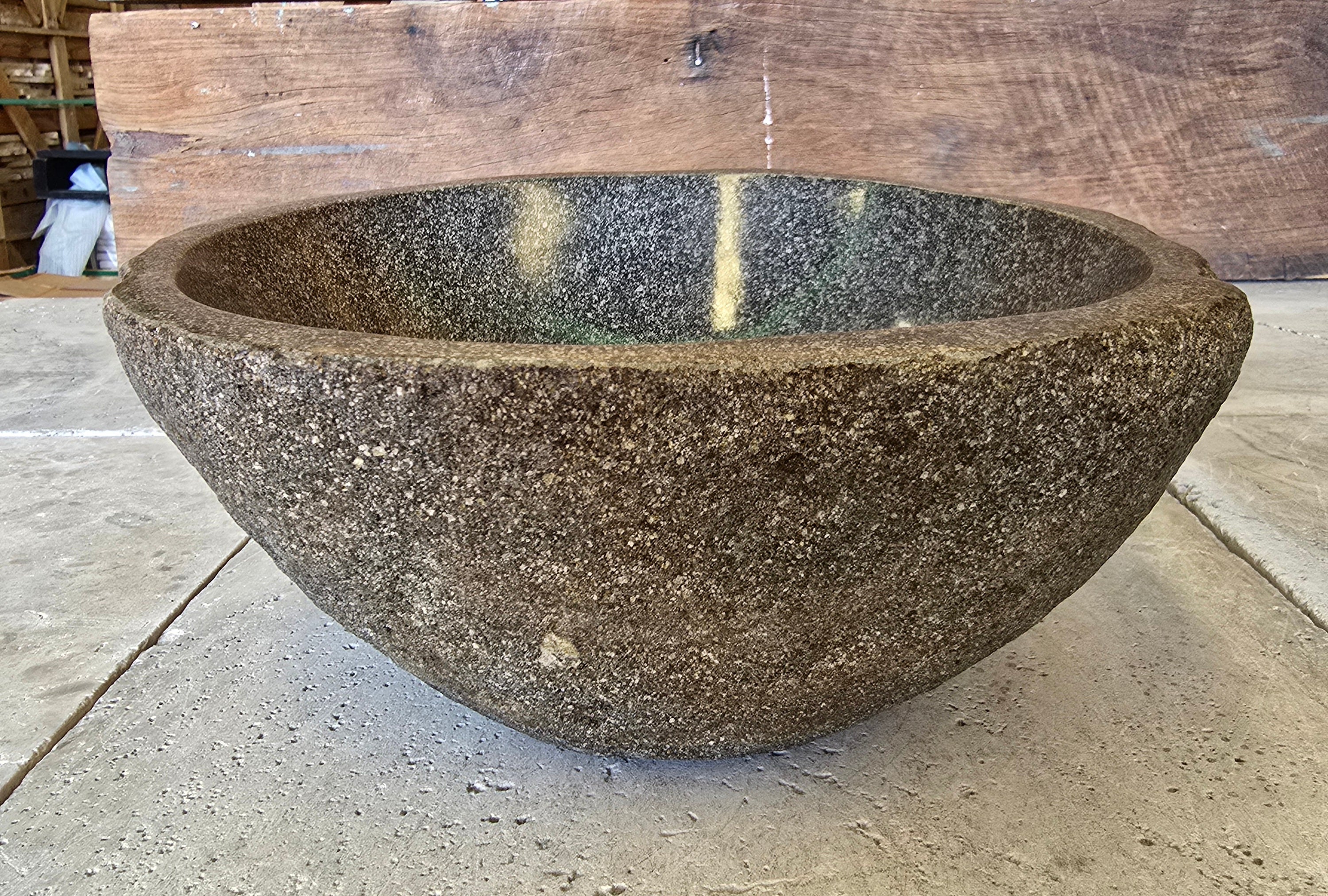 Handmade Natural Oval River Stone  Bathroom Basin  RS 2409046