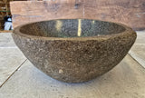 Handmade Natural Oval River Stone  Bathroom Basin  RS 2409046