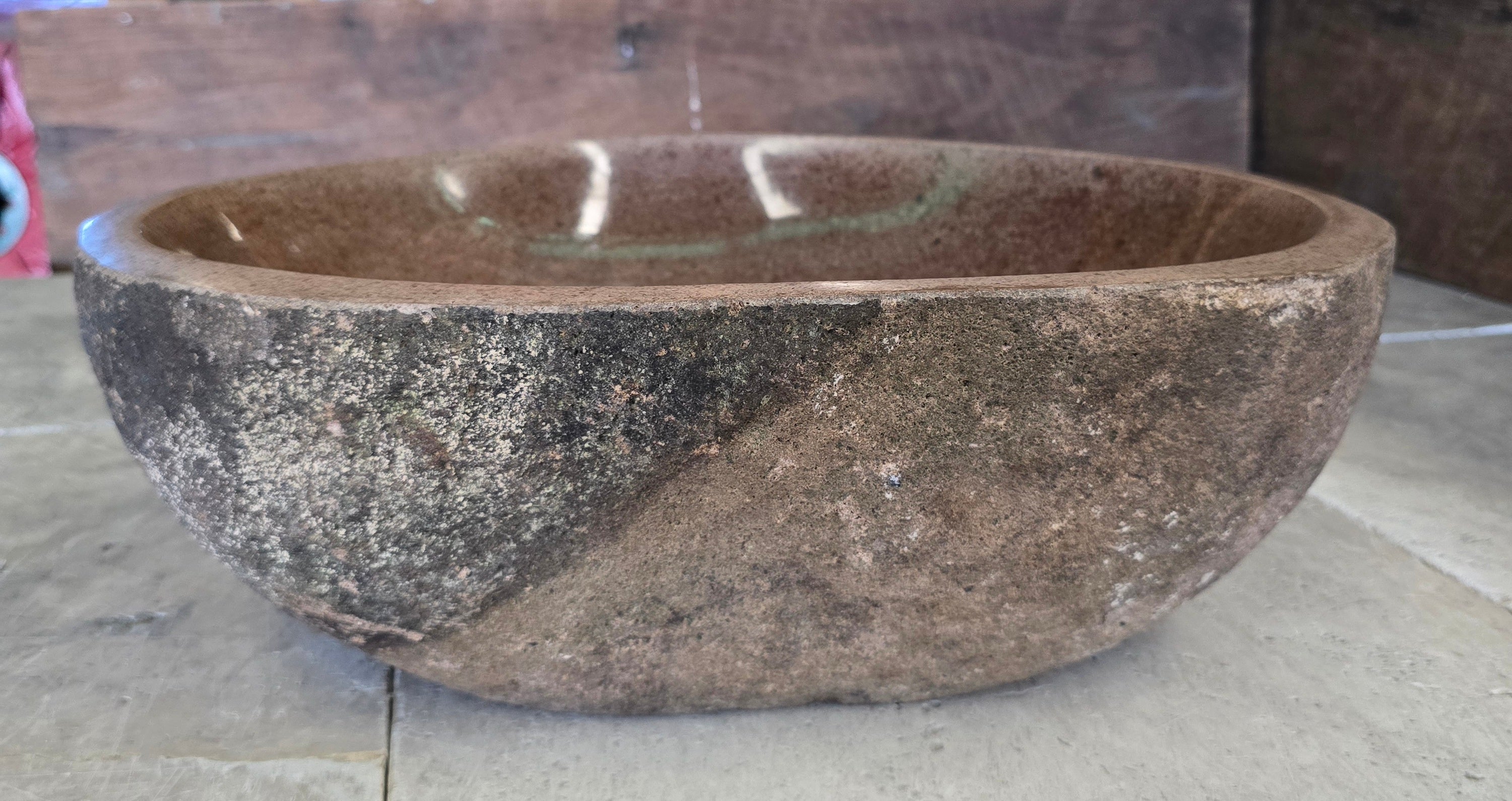 Handmade Natural Oval River Stone  Bathroom Basin  RM 2409067