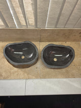 Handmade Natural Oval River Stone  Bathroom Basin TWIN SETS A & B RM 25072030