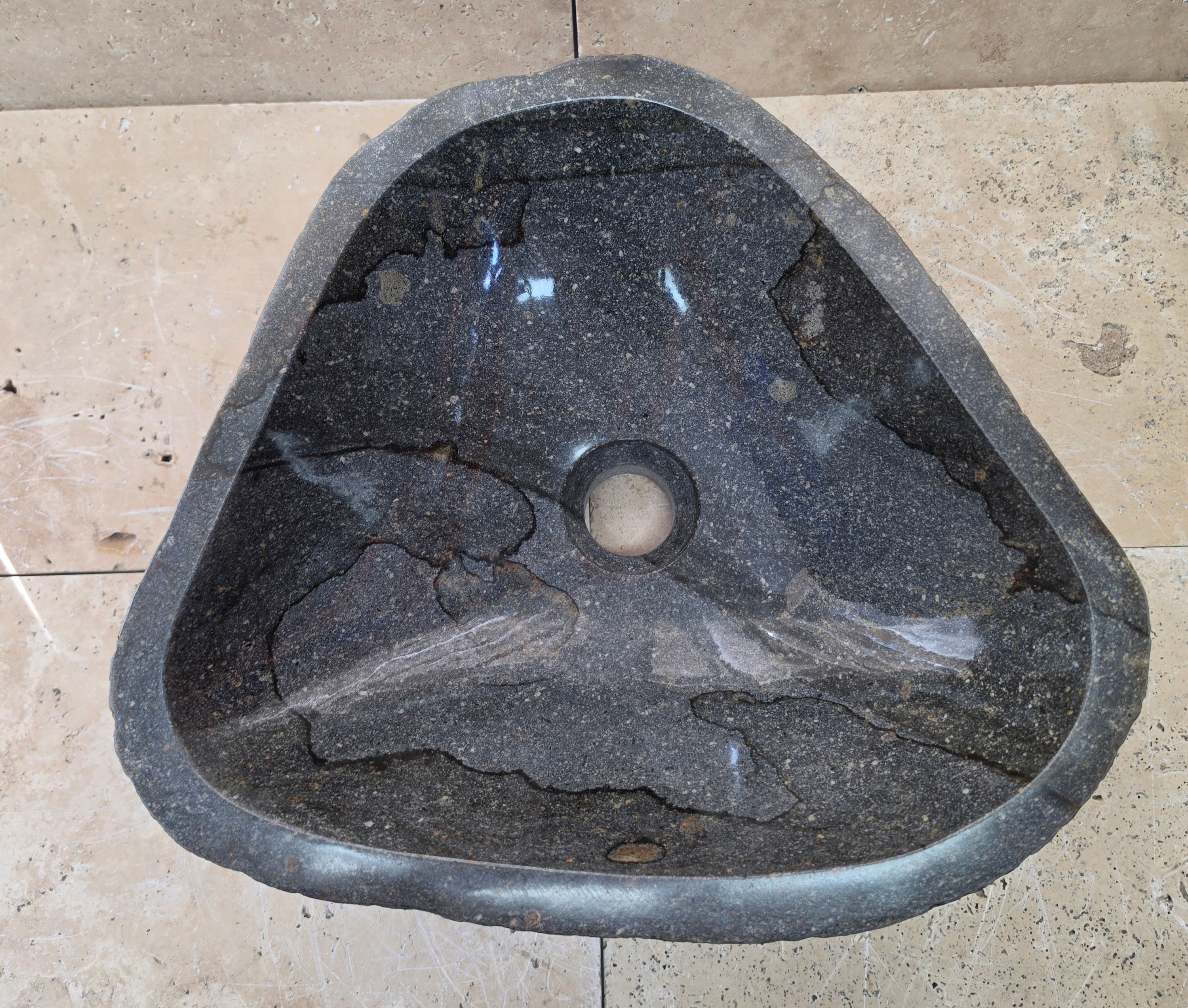 Handmade Natural Oval River Stone  Bathroom Basin  RS 25072063