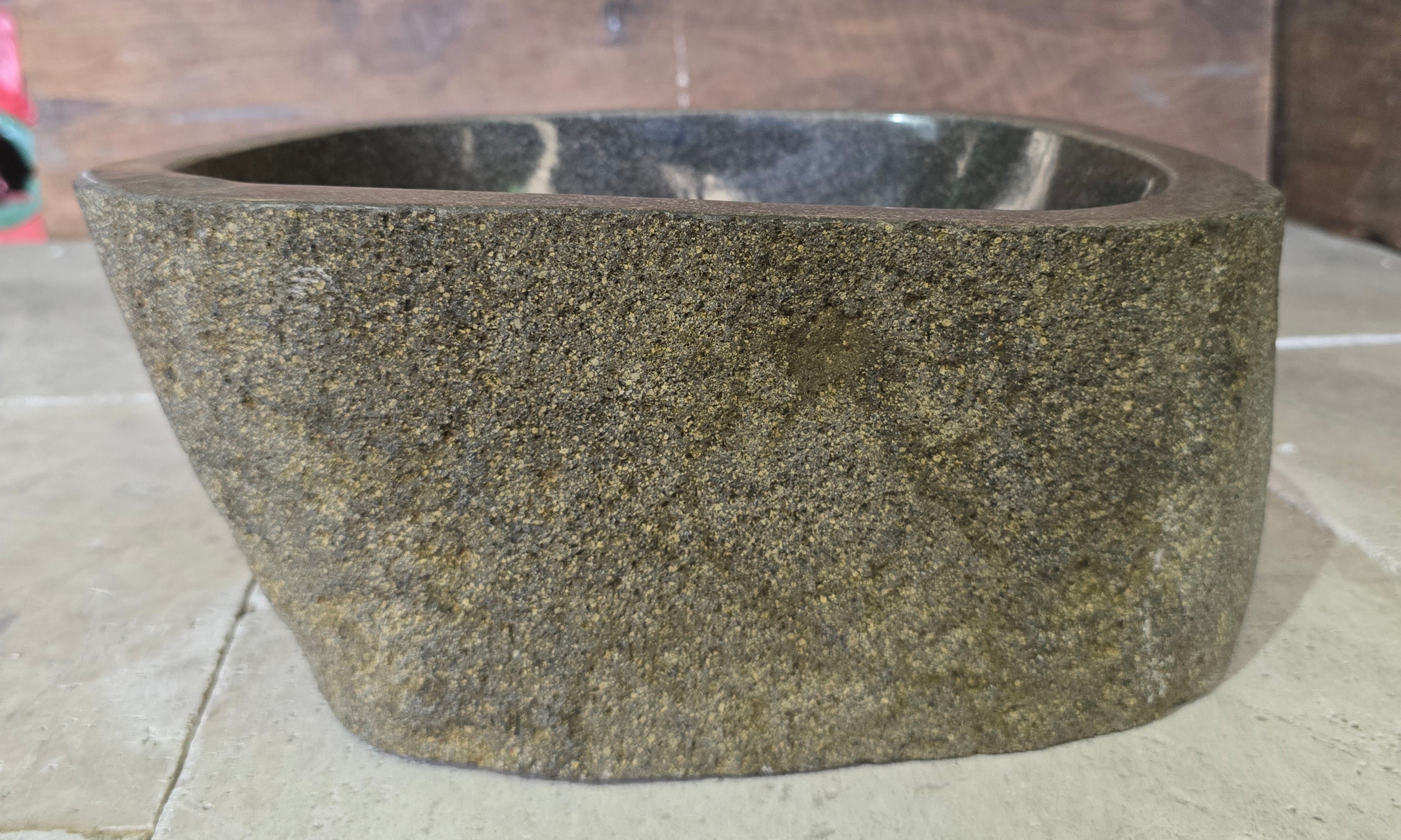Handmade Natural Oval River Stone  Bathroom Basin  RS 2409107