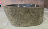 Handmade Natural Oval River Stone  Bathroom Basin  RS 2409107