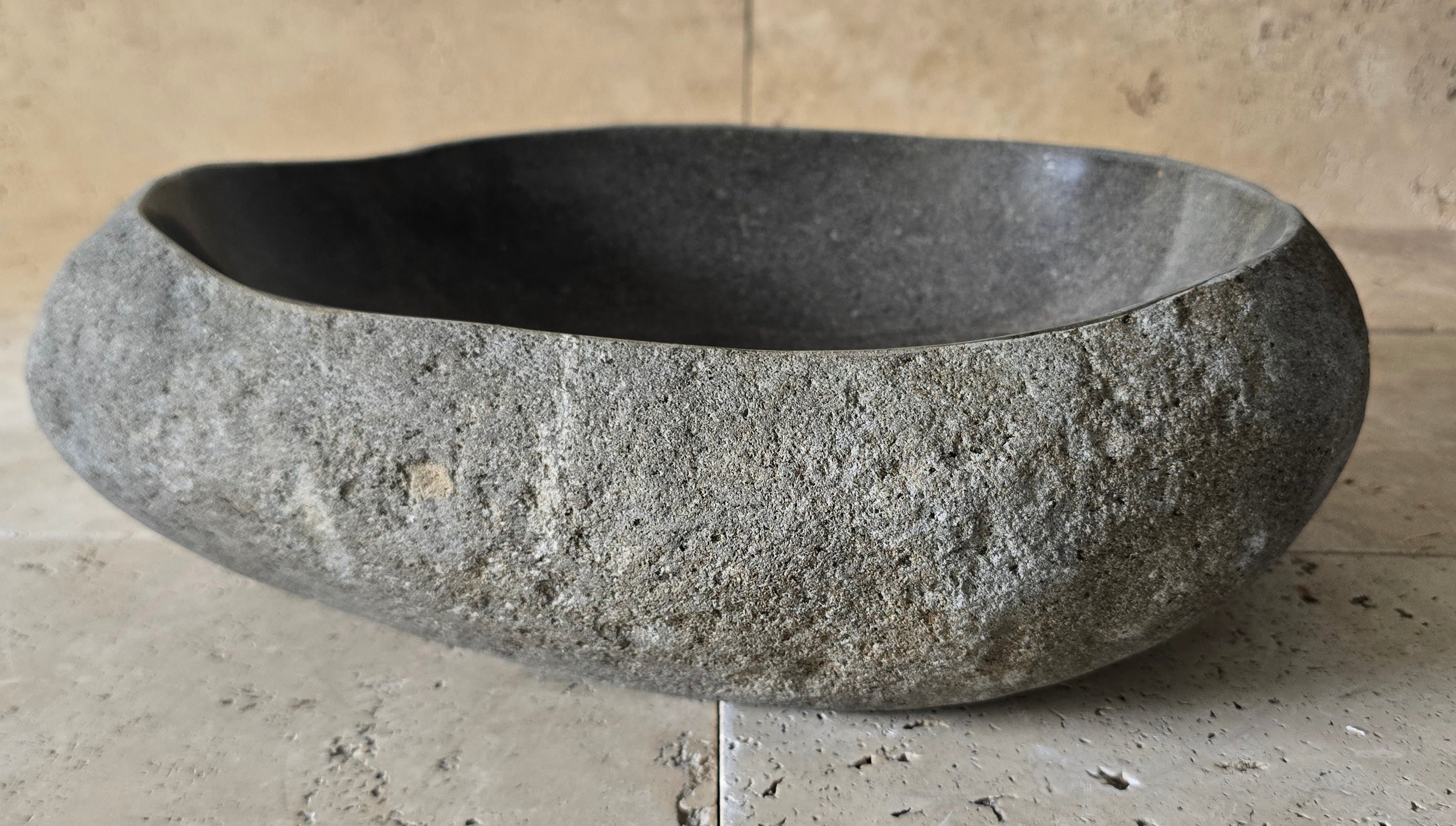 Handmade Natural Oval River Stone  Bathroom Basin  RVM 2409083