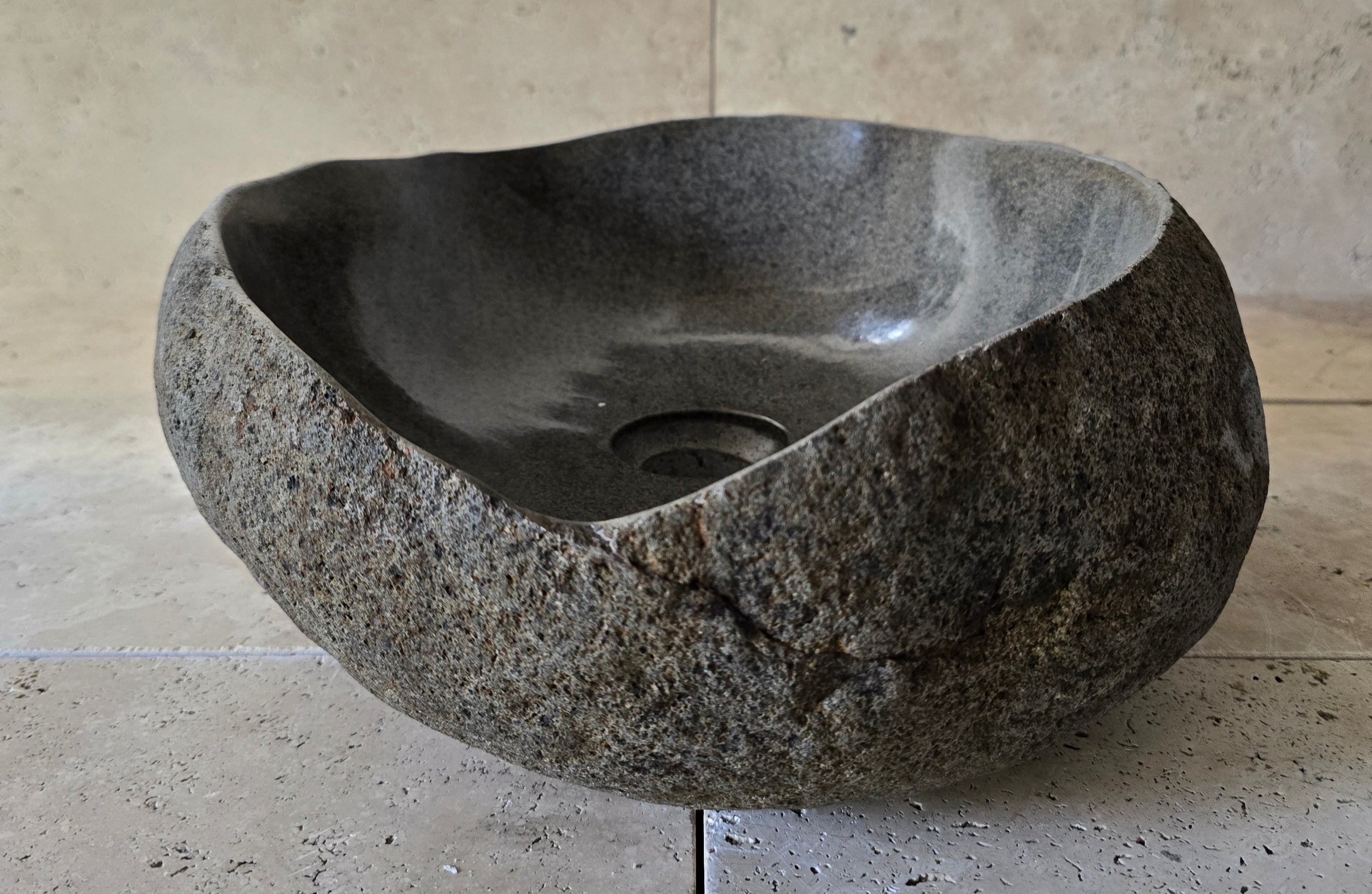 Handmade Natural Oval River Stone  Bathroom Basin  RVM 2409092