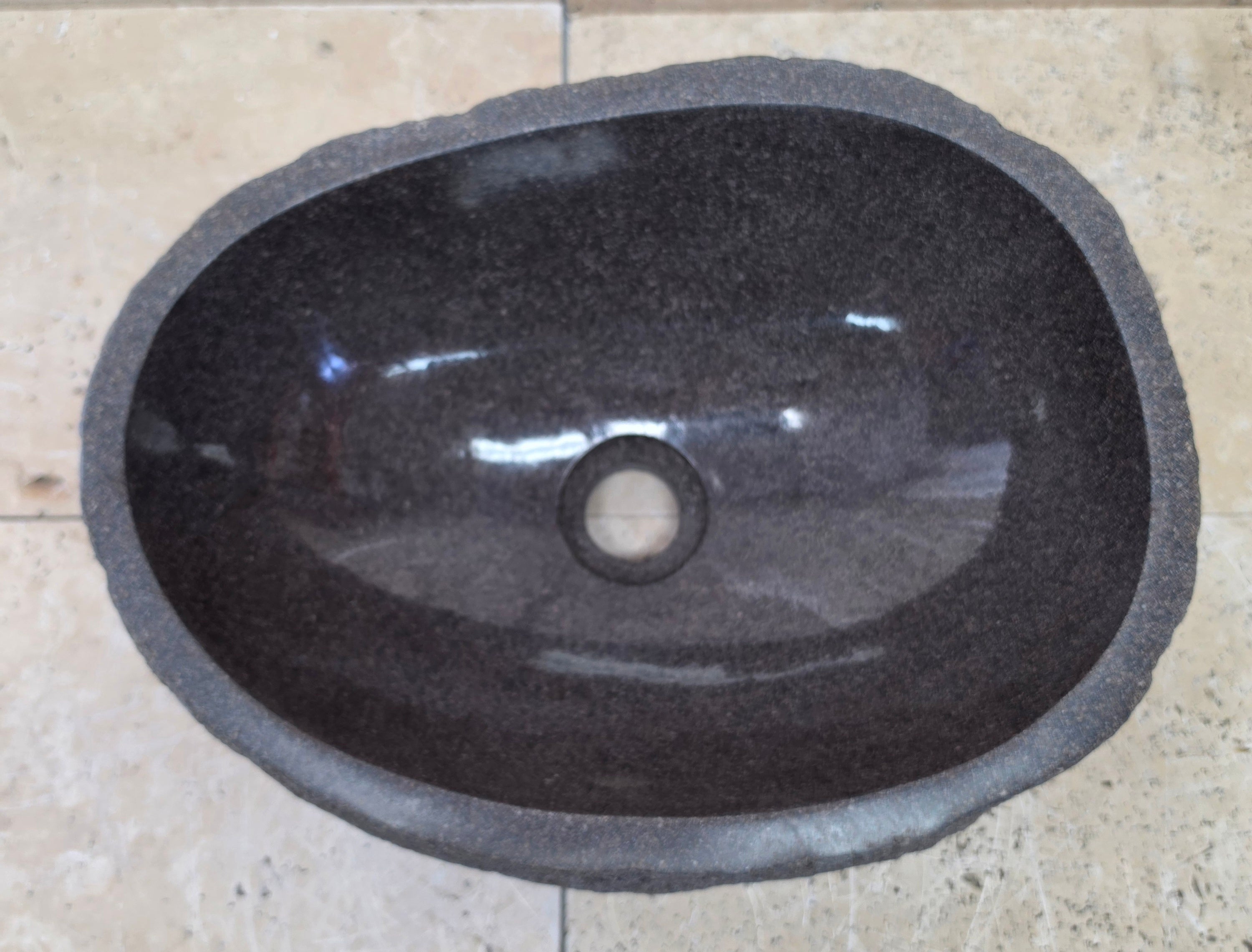 Handmade Natural Oval River Stone  Bathroom Basin  RM 25072009