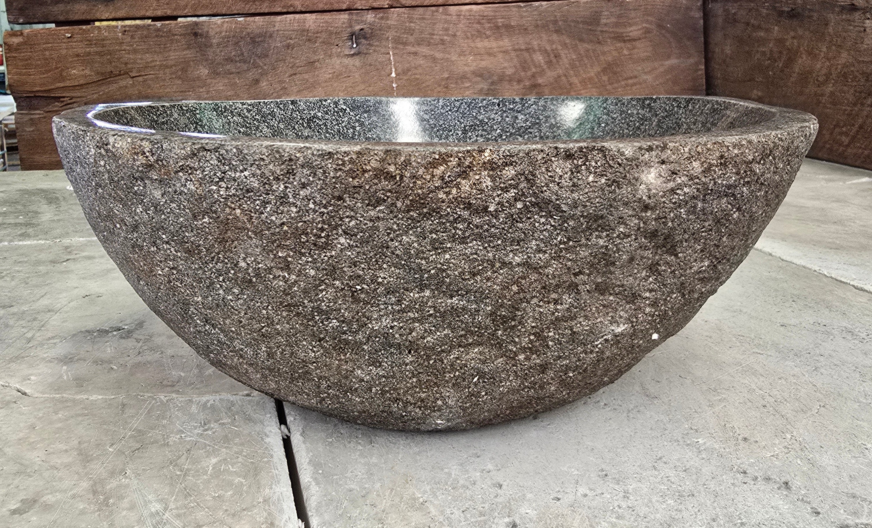Handmade Natural Oval River Stone  Bathroom Basin  RS 2409073