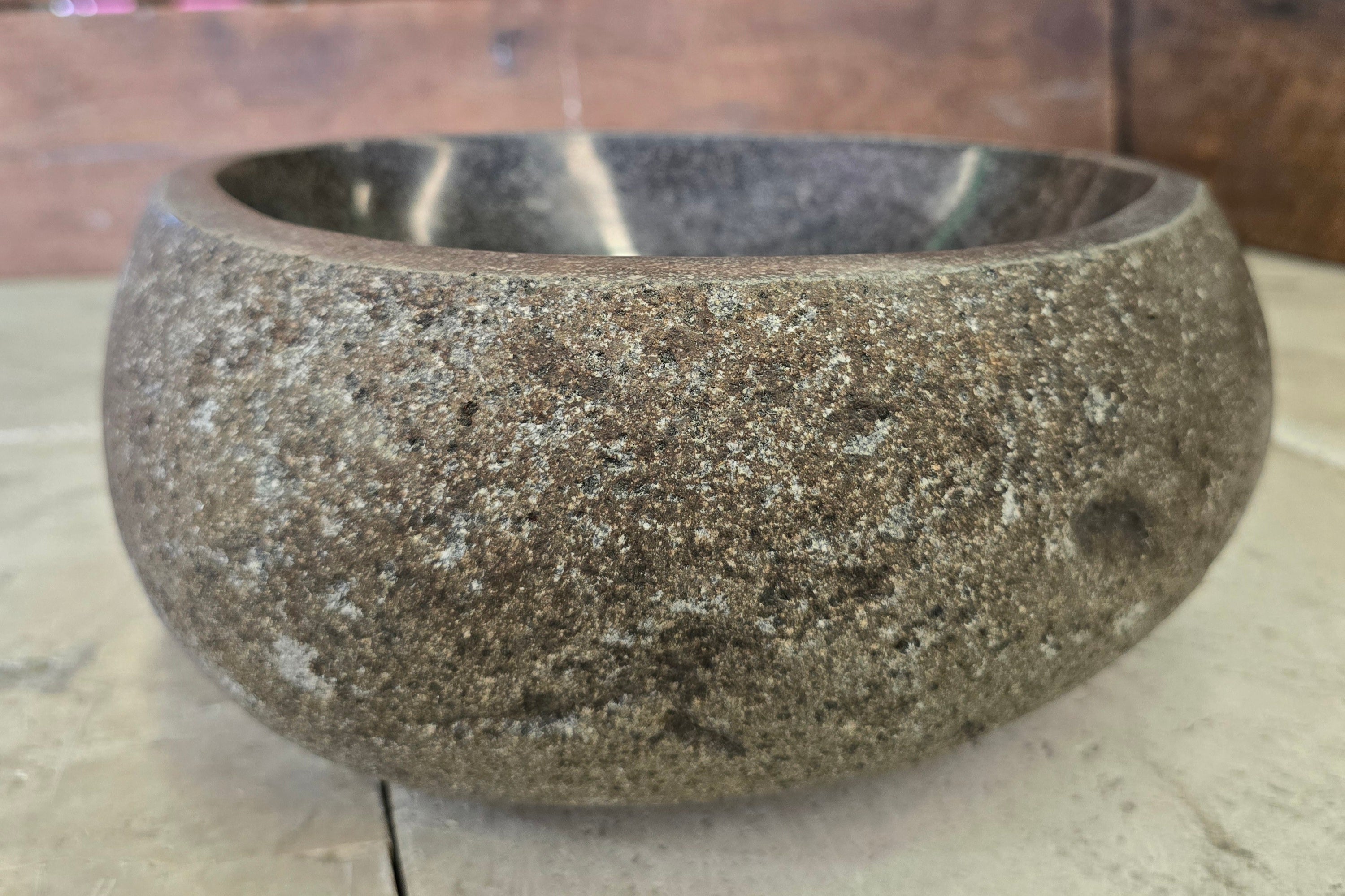 Handmade Natural Oval River Stone  Bathroom Basin  RS 2409006