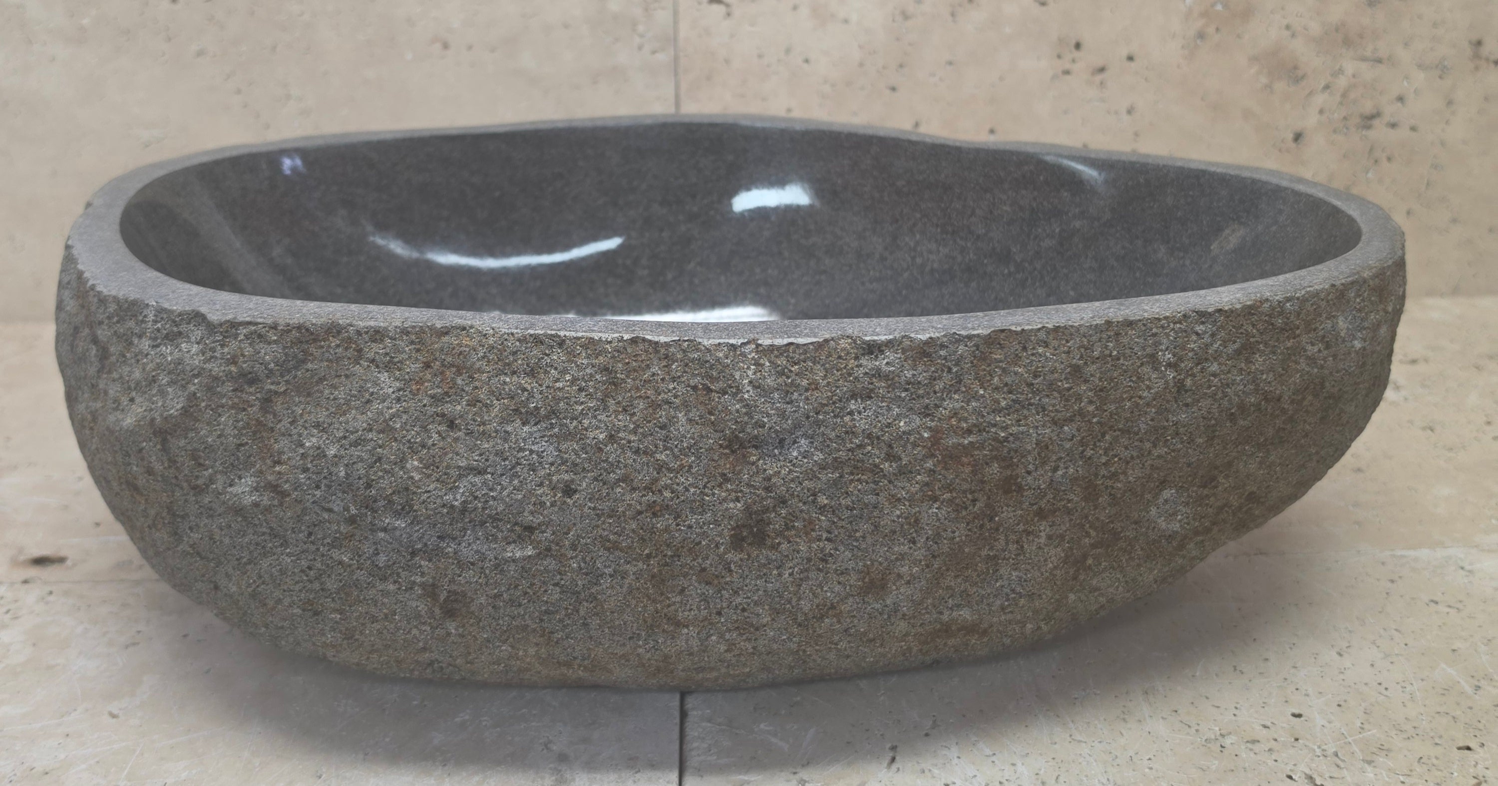 Handmade Natural Oval River Stone  Bathroom Basin  RM 25072071