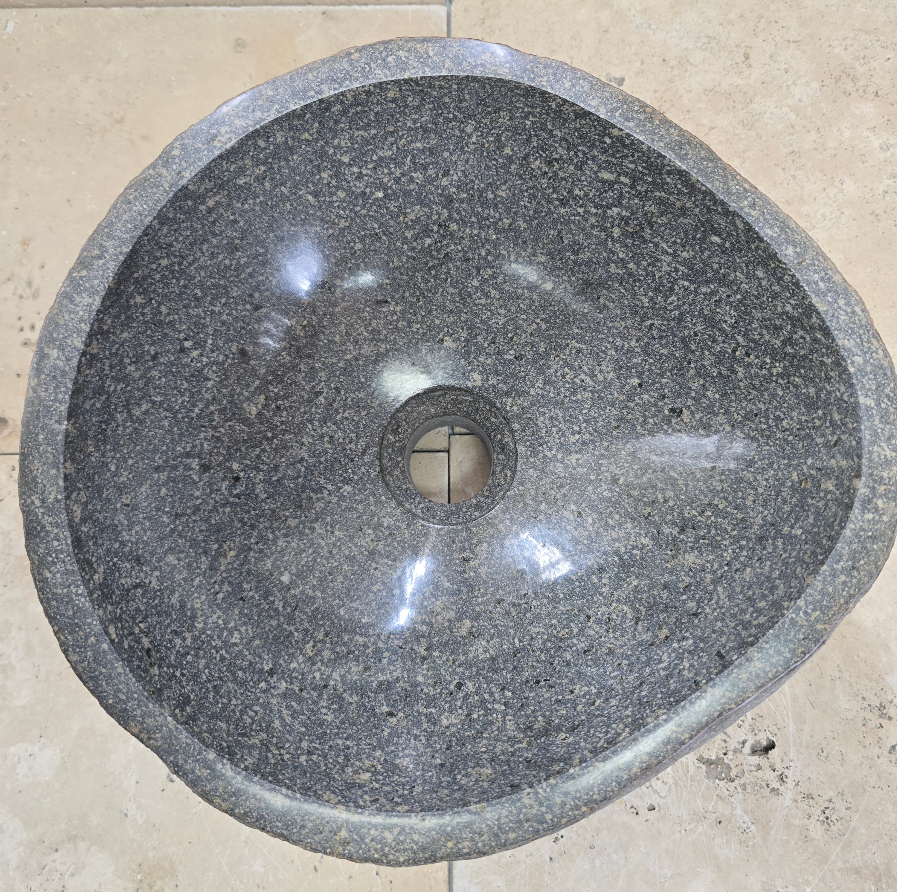 Handmade Natural Oval River Stone  Bathroom Basin  RS 2409004