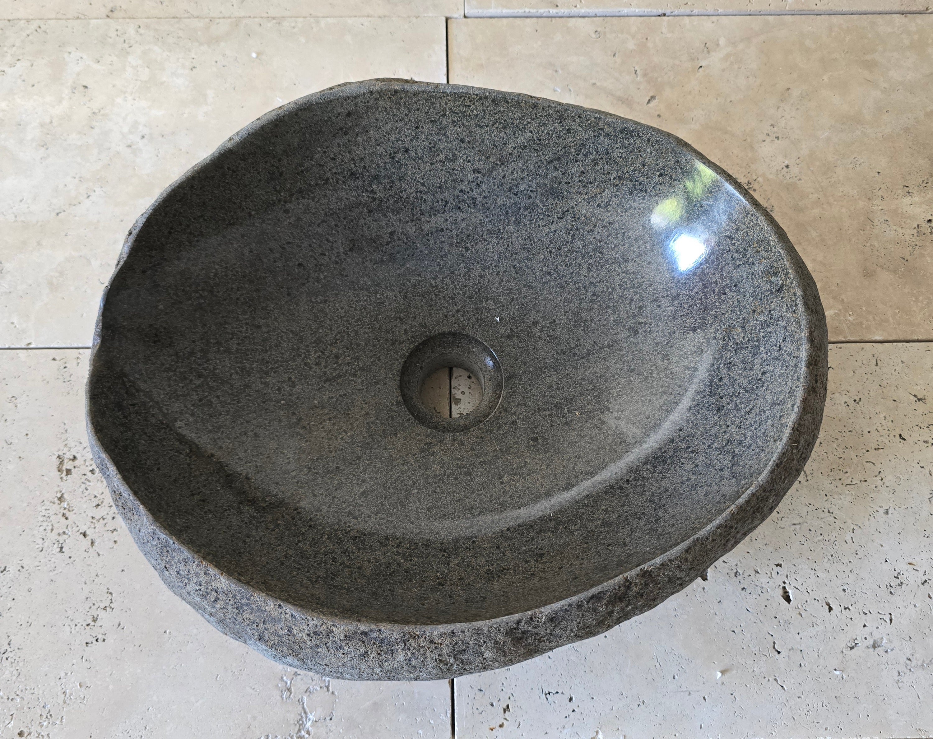 Handmade Natural Oval River Stone  Bathroom Basin  RVM 2409092