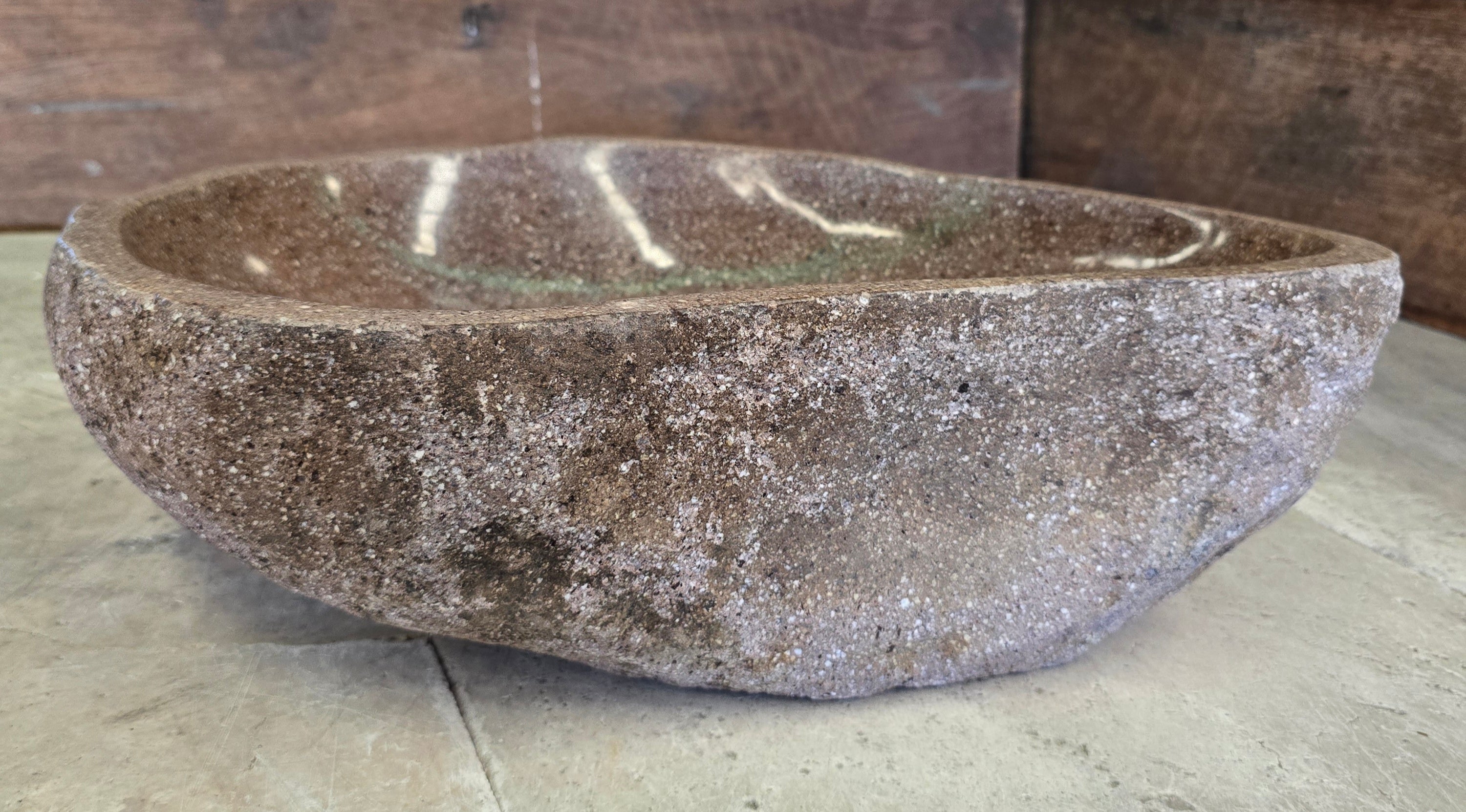Handmade Natural Oval River Stone  Bathroom Basin  RL 240947