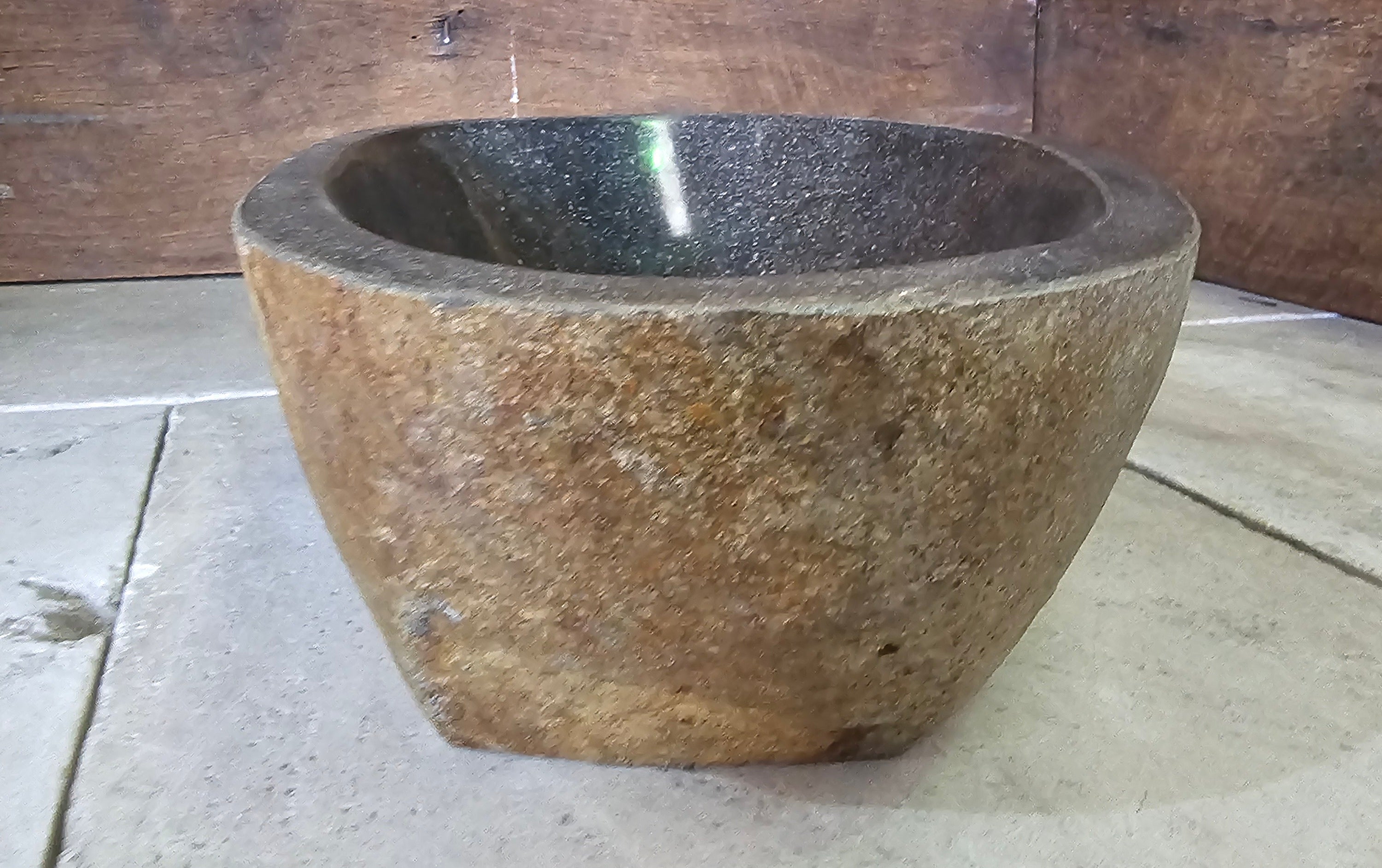 Handmade Natural Oval River Stone  Bathroom Basin  RL 240909