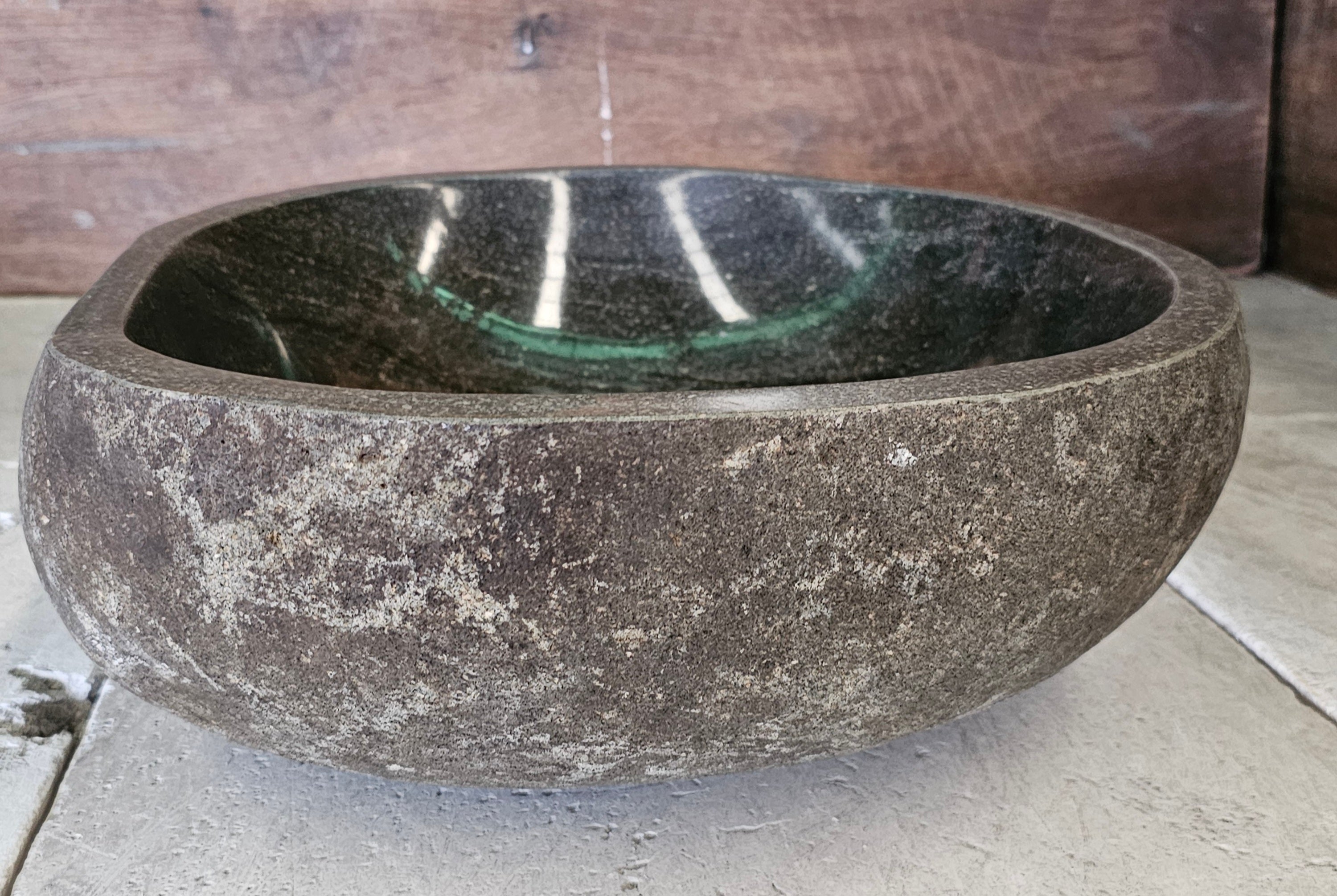 Handmade Natural Oval River Stone  Bathroom Basin  RM 2409105