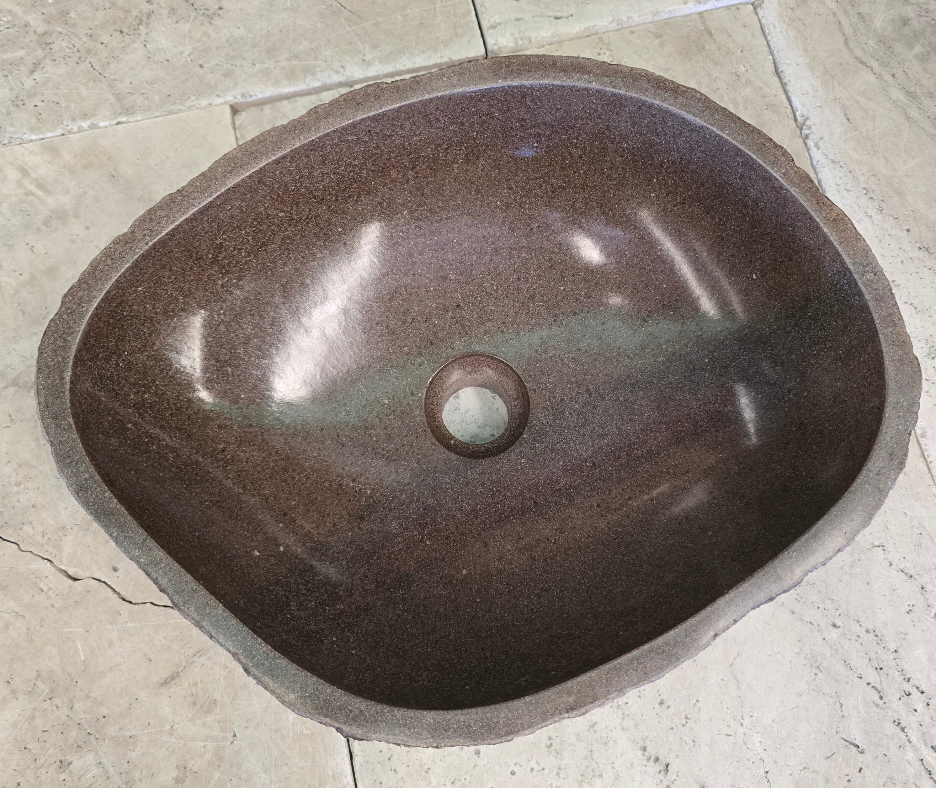 Handmade Natural Oval River Stone  Bathroom Basin  RM 2409124