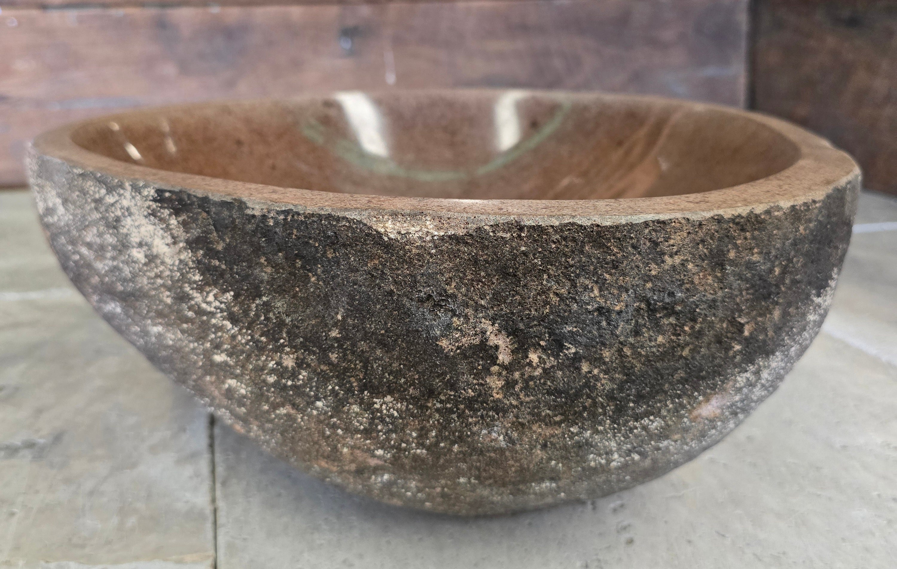 Handmade Natural Oval River Stone  Bathroom Basin  RM 2409067