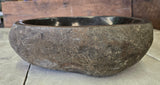 Handmade Natural Oval River Stone  Bathroom Basin  RS 2409044