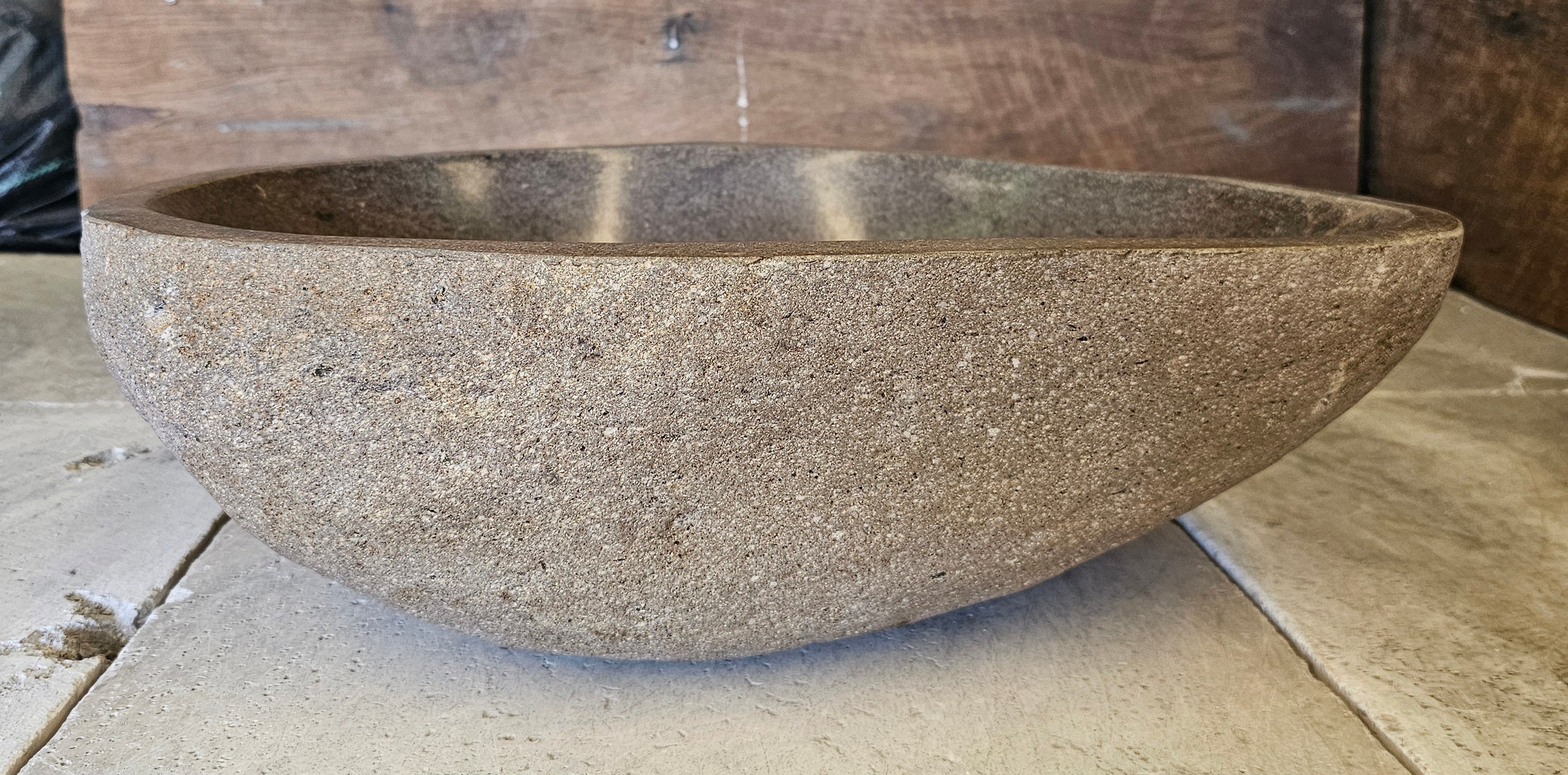 Handmade Natural Oval River Stone  Bathroom Basin  RM 2409142