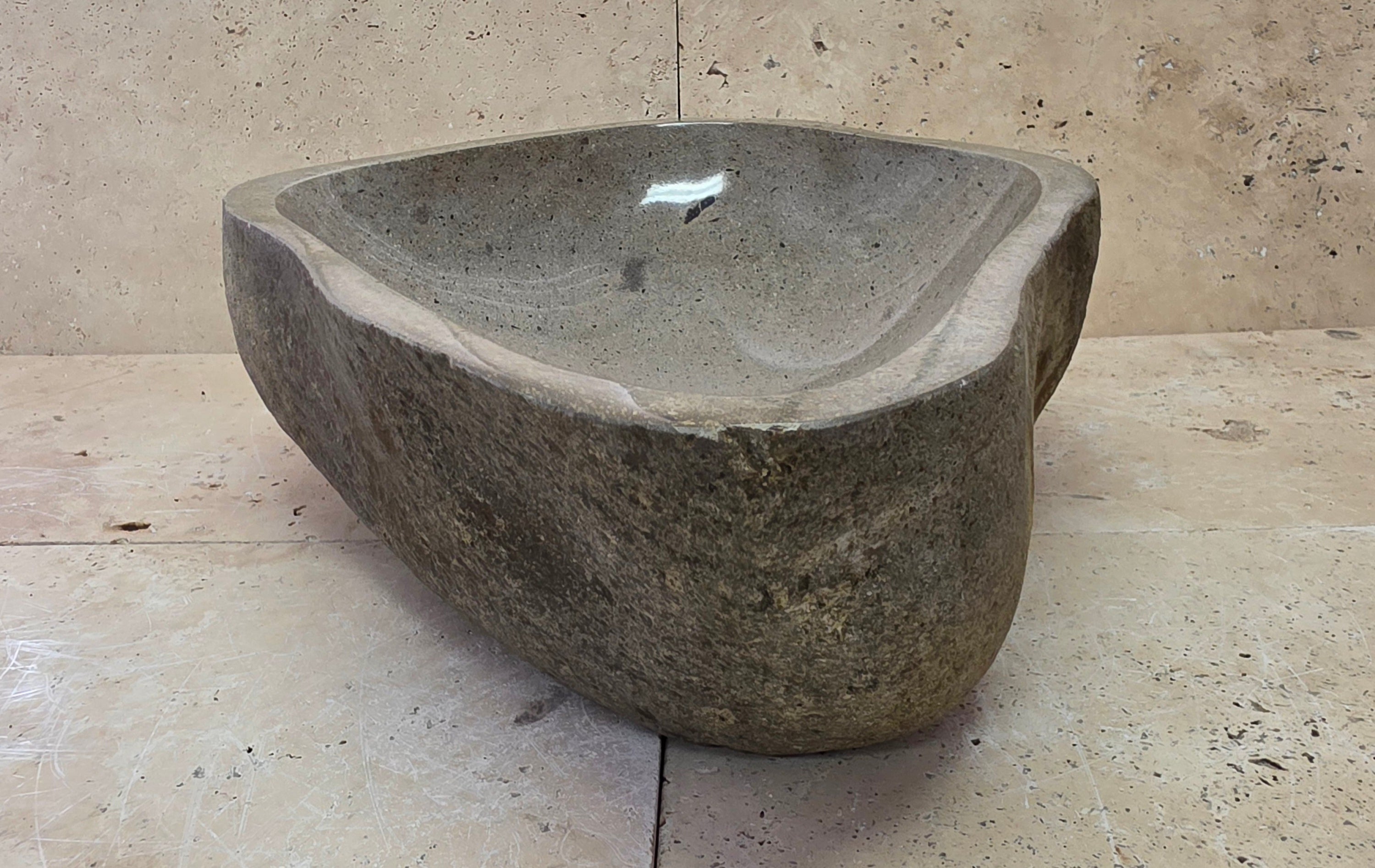 Handmade Natural Oval River Stone  Bathroom Basin  RM 25072098