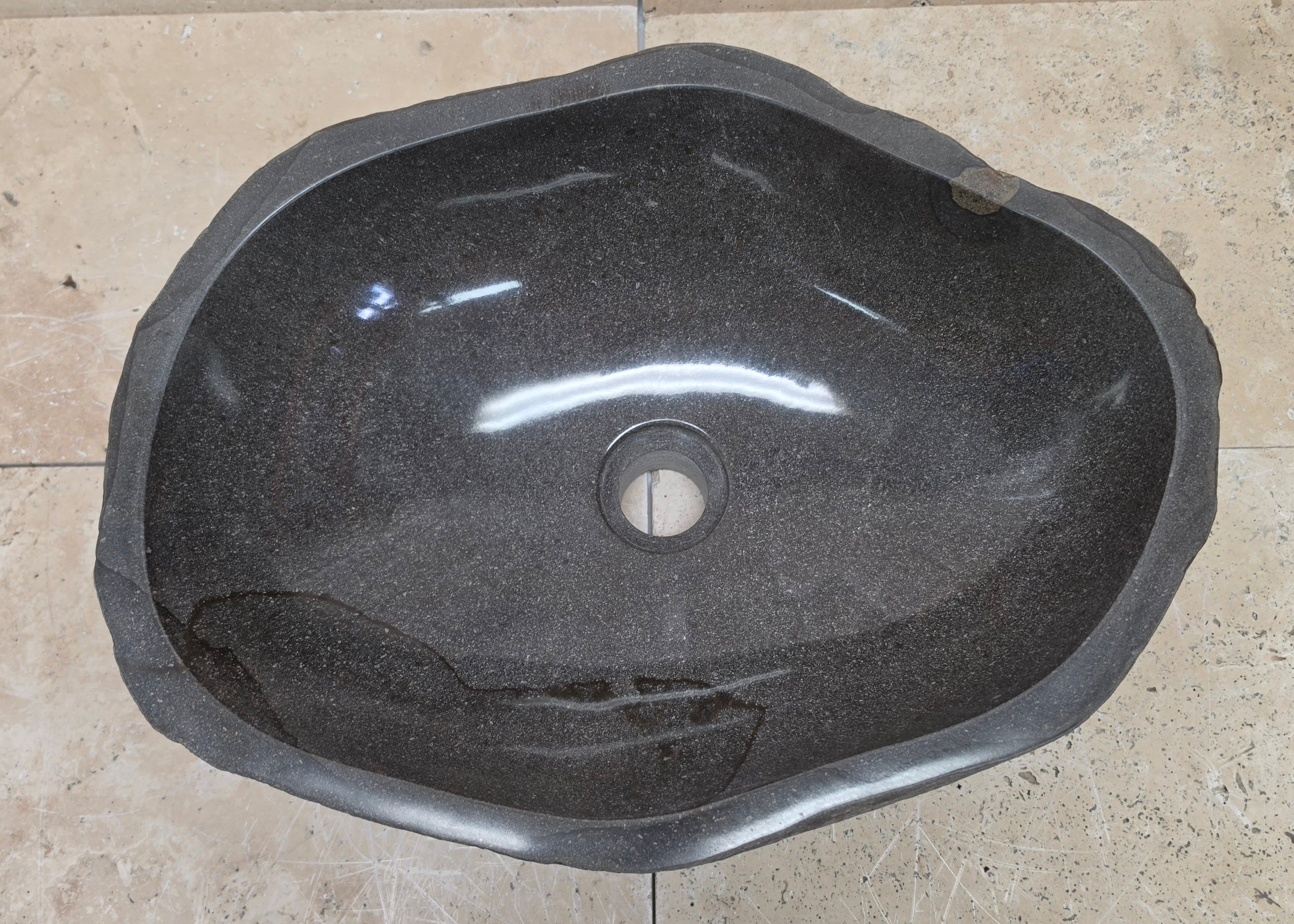 Handmade Natural Oval River Stone  Bathroom Basin  RM 25072091