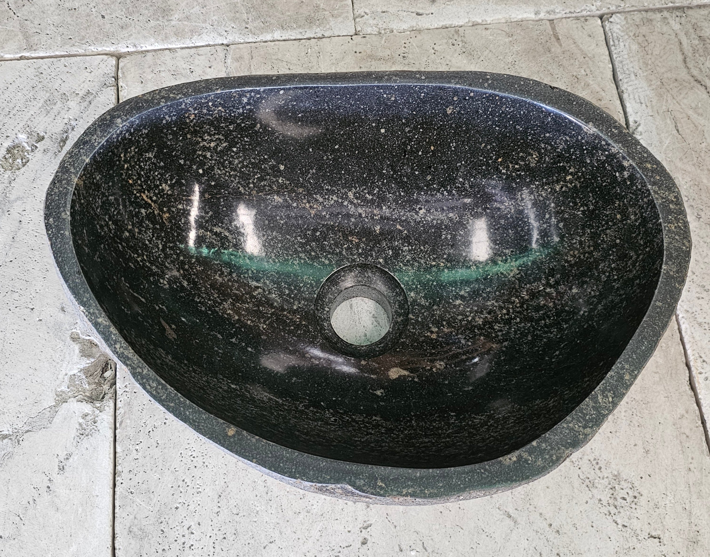 Handmade Natural Oval River Stone  Bathroom Basin  RS 2409140