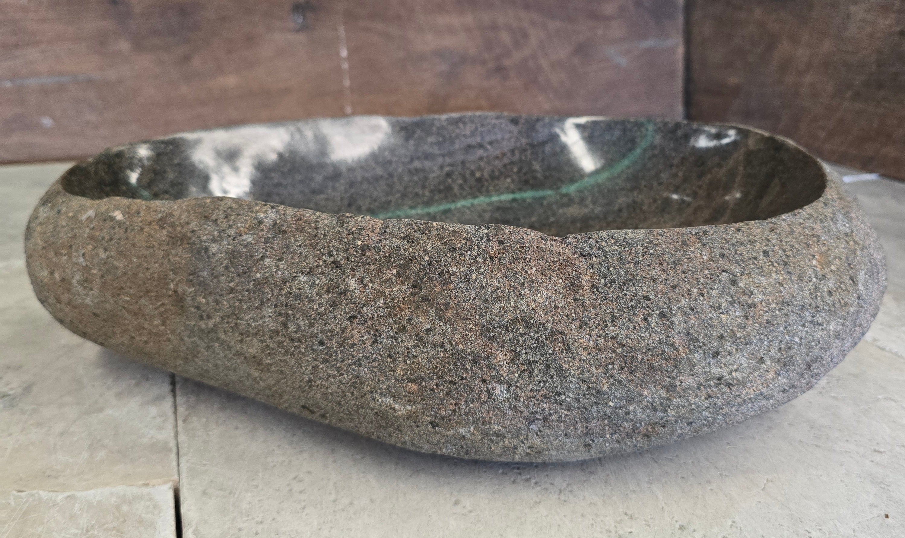 Handmade Natural Oval River Stone  Bathroom Basin  RVM 2409074
