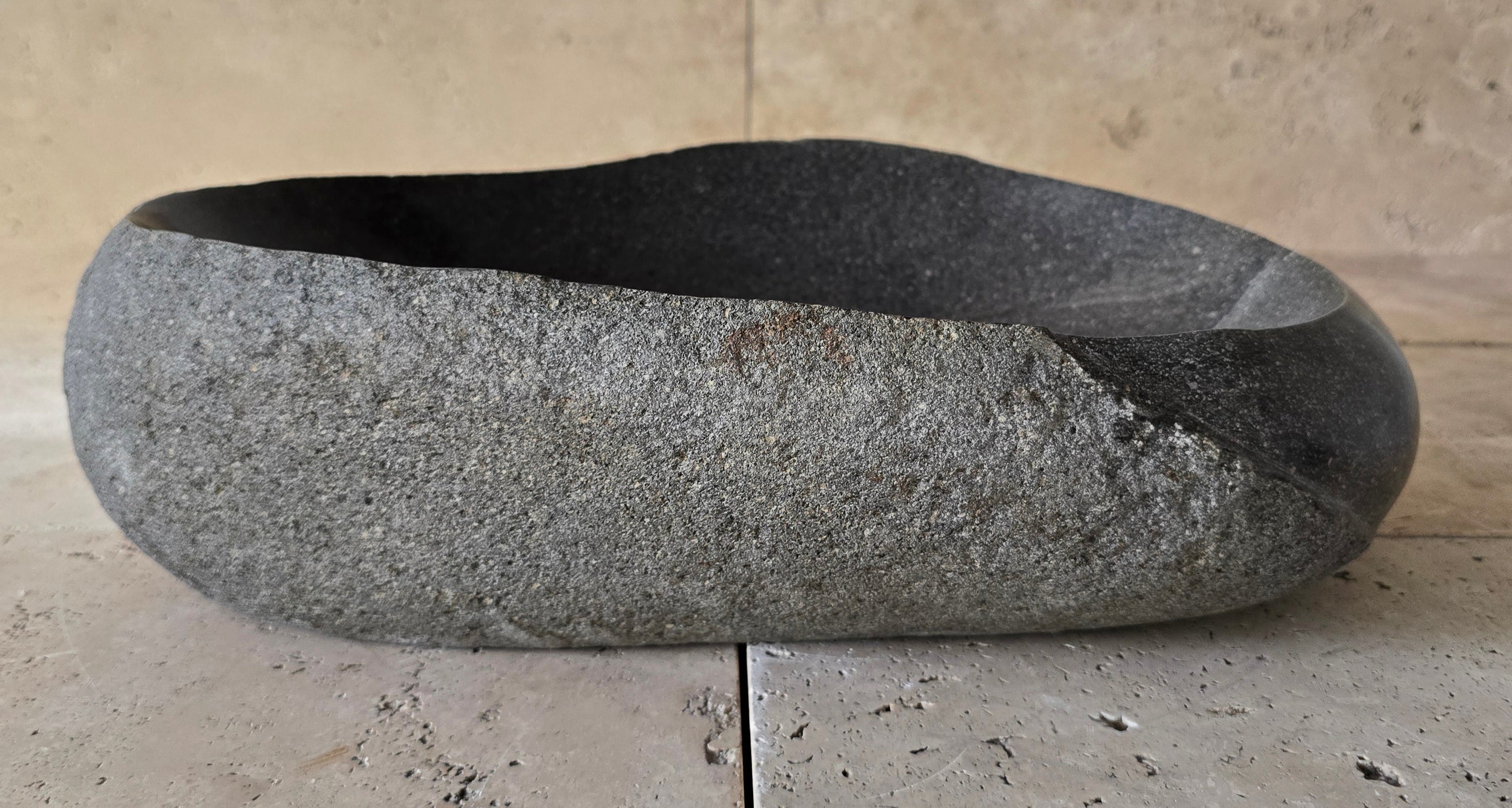 Handmade Natural Oval River Stone  Bathroom Basin  PHM 240918
