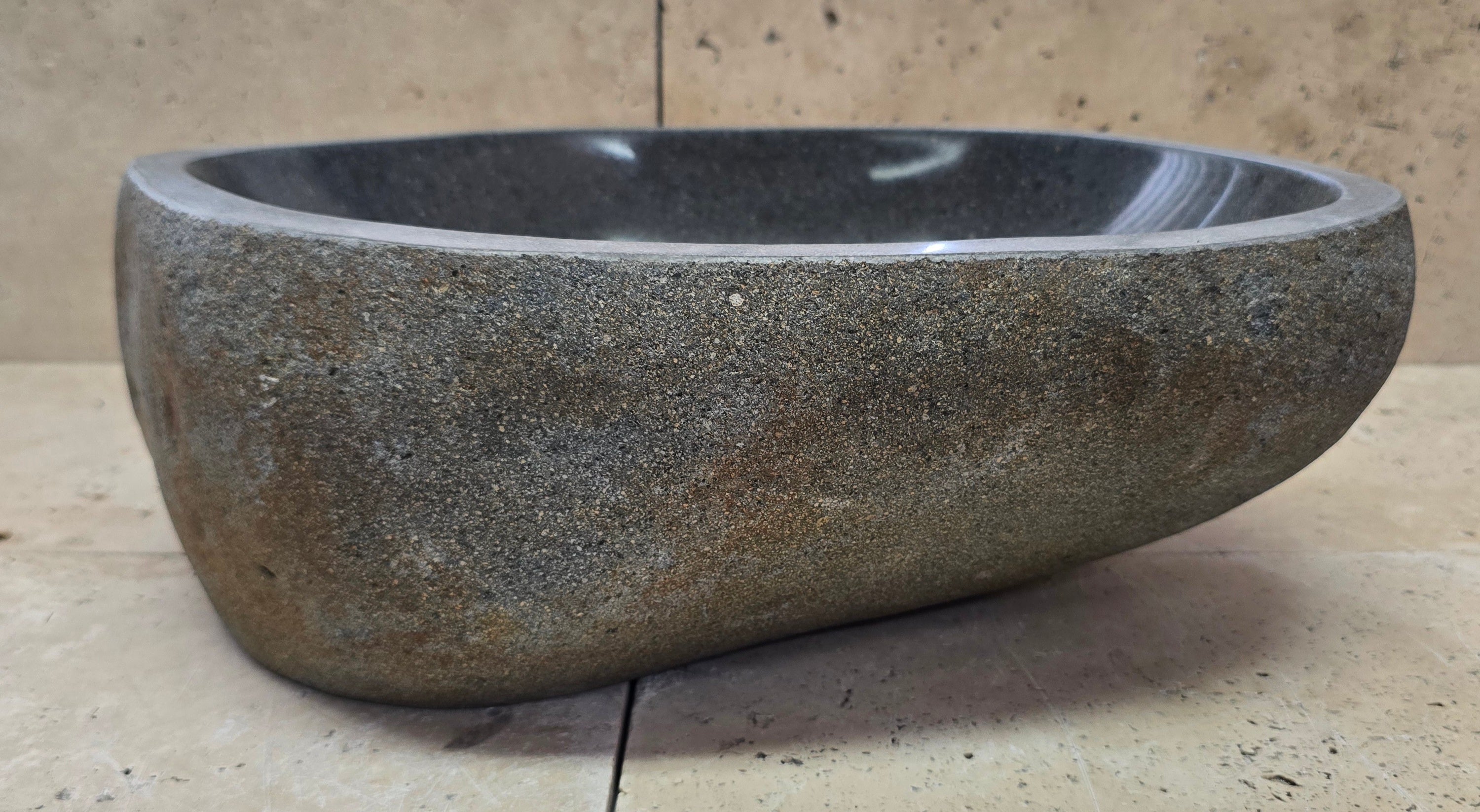 Handmade Natural Oval River Stone  Bathroom Basin  RM 2409193
