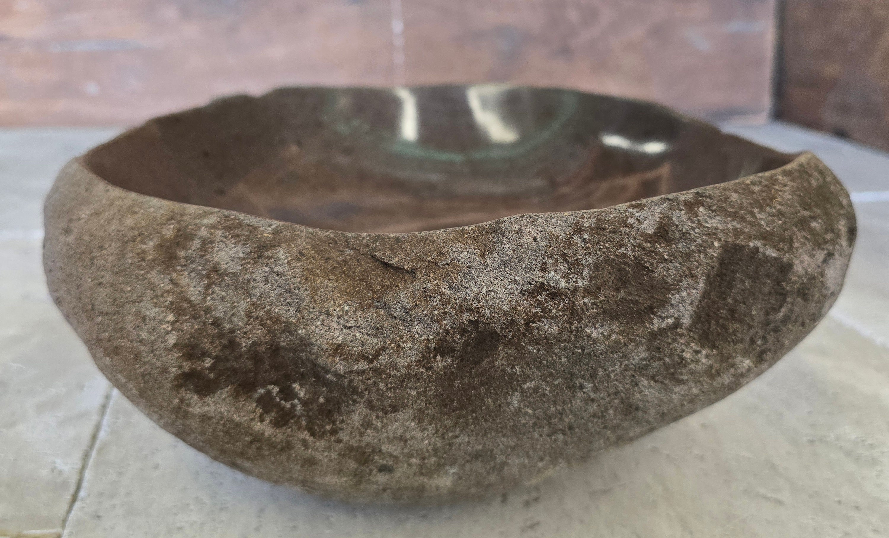 Handmade Natural Oval River Stone  Bathroom Basin  RVS 2409060