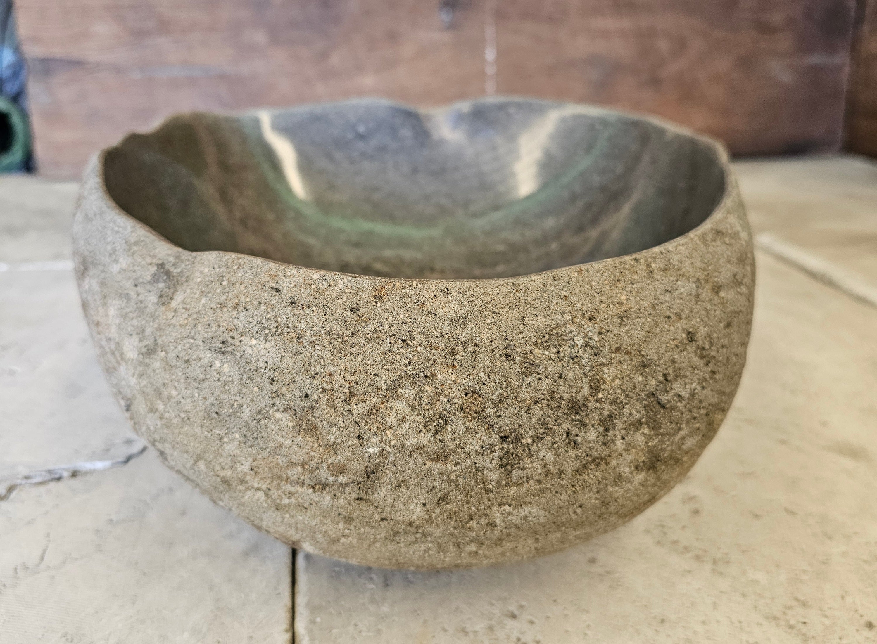 Handmade Natural Oval River Stone  Bathroom Basin  RVS 2409040