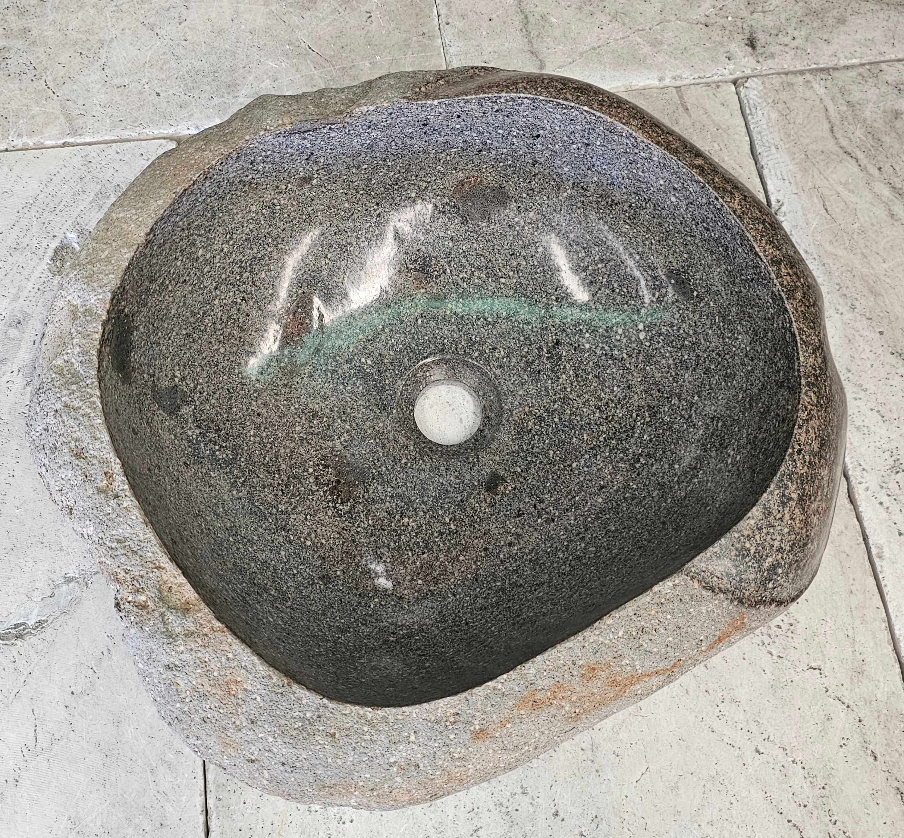 Handmade Natural Oval River Stone  Bathroom Basin  PHM 240908