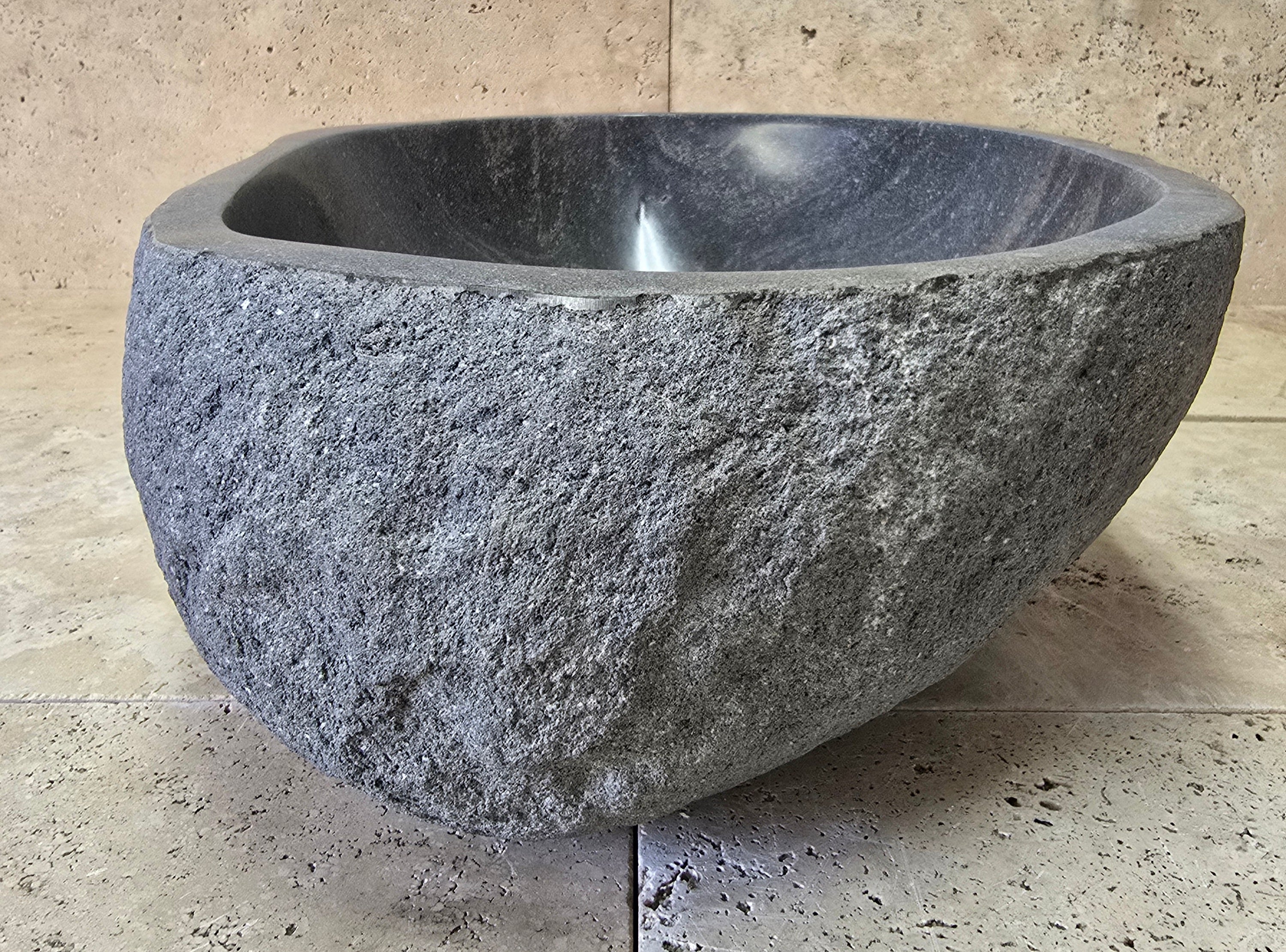 Handmade Natural Oval River Stone  Bathroom Basin  RS 2409069