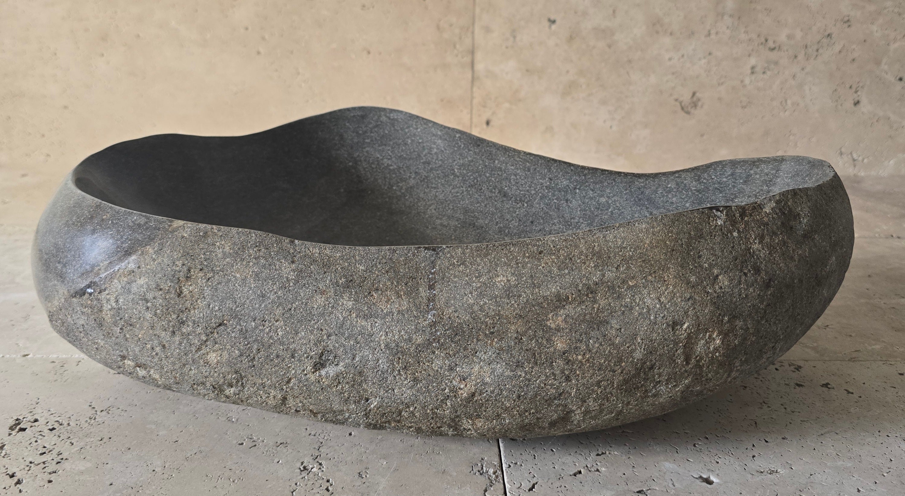 Handmade Natural Oval River Stone  Bathroom Basin  PHM 240924