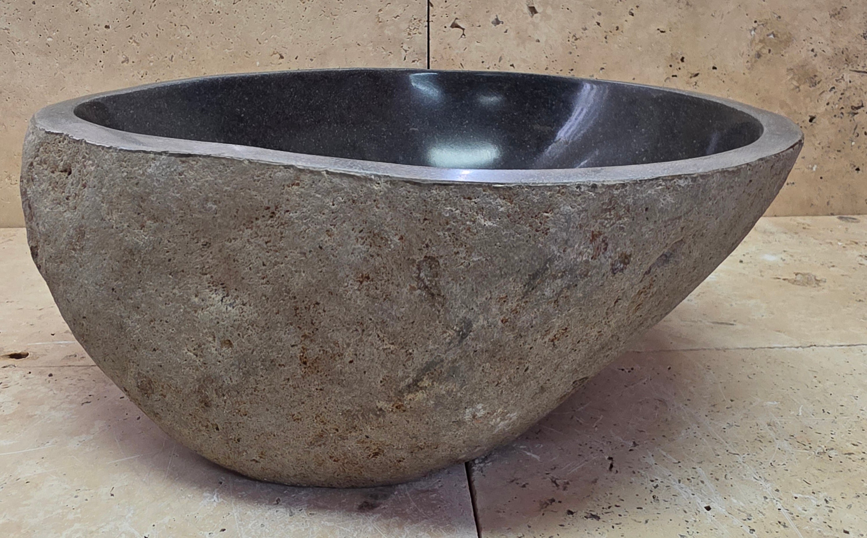 Handmade Natural Oval River Stone  Bathroom Basin  RM 2409110