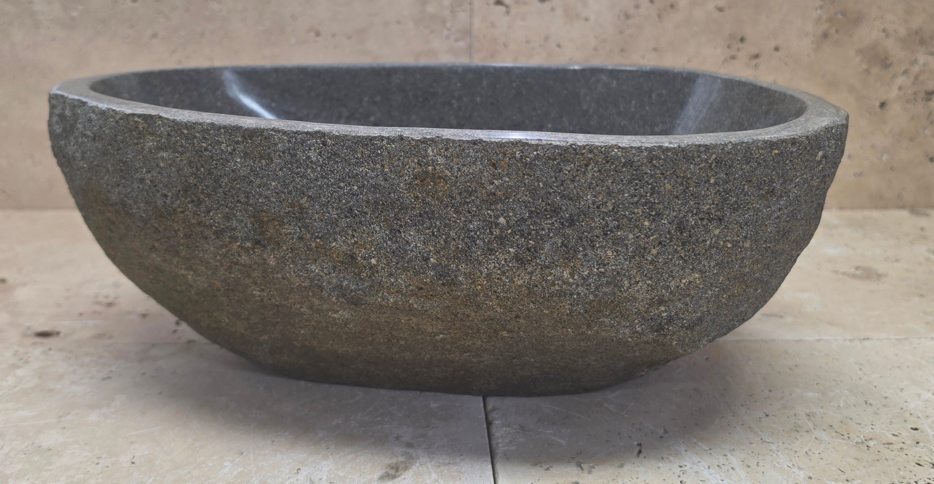 Handmade Natural Oval River Stone  Bathroom Basin  RS 2409127
