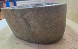 Handmade Natural Oval River Stone  Bathroom Basin TWIN SETS A & B RS 25072003